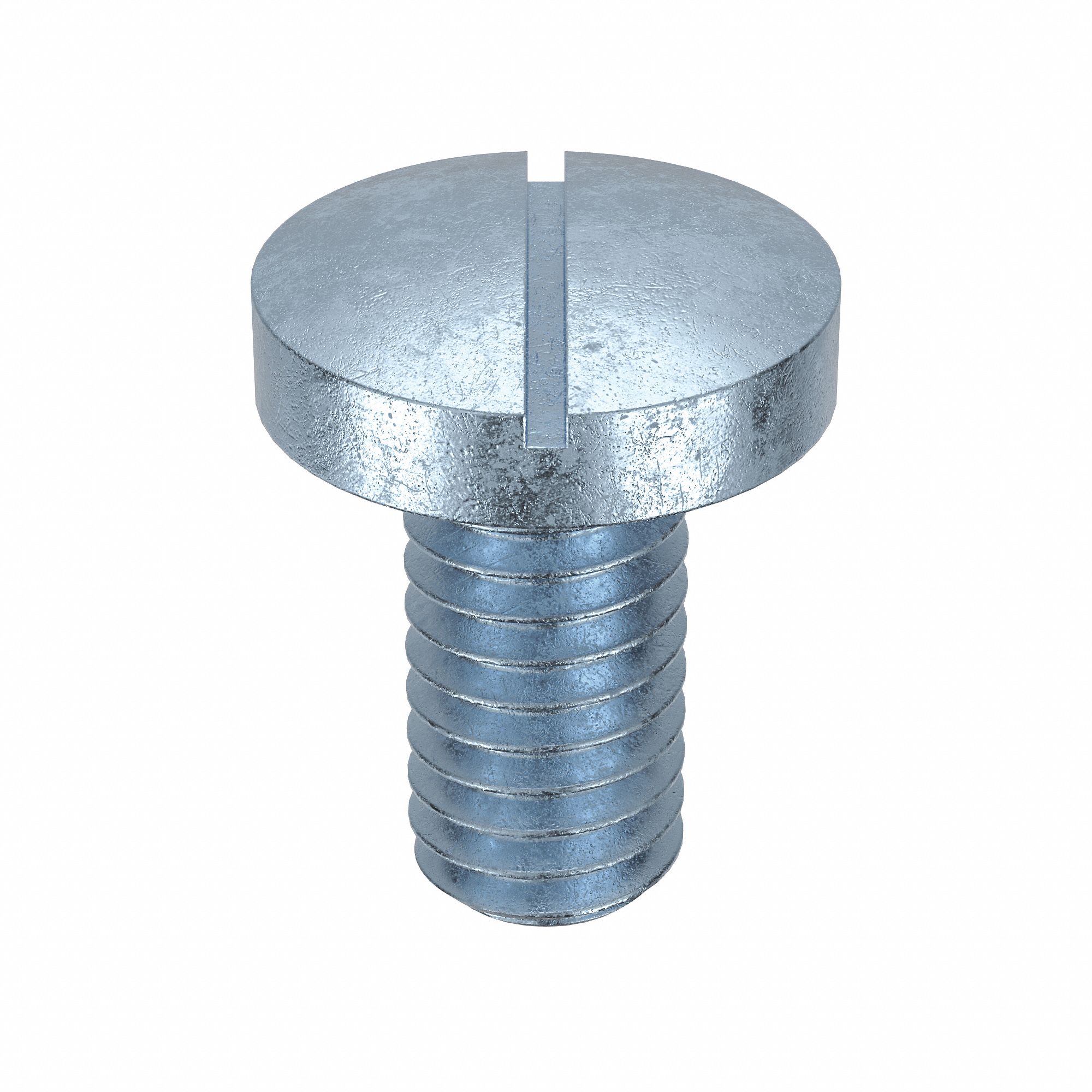 Machine Screw: M4x0.70 Thread Size, 8 mm Lg, Class 4.8, Steel, Zinc-Plated, Pan, Slotted, 100 PK