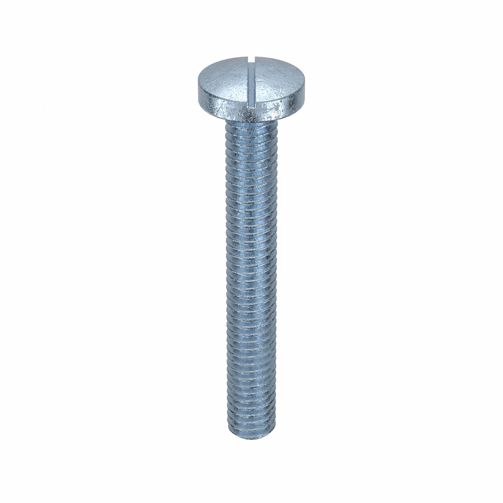 Machine Screw: M4x0.70 Thread Size, 30 mm Lg, Class 4.8, Steel, Zinc-Plated, Pan, Slotted, 100 PK