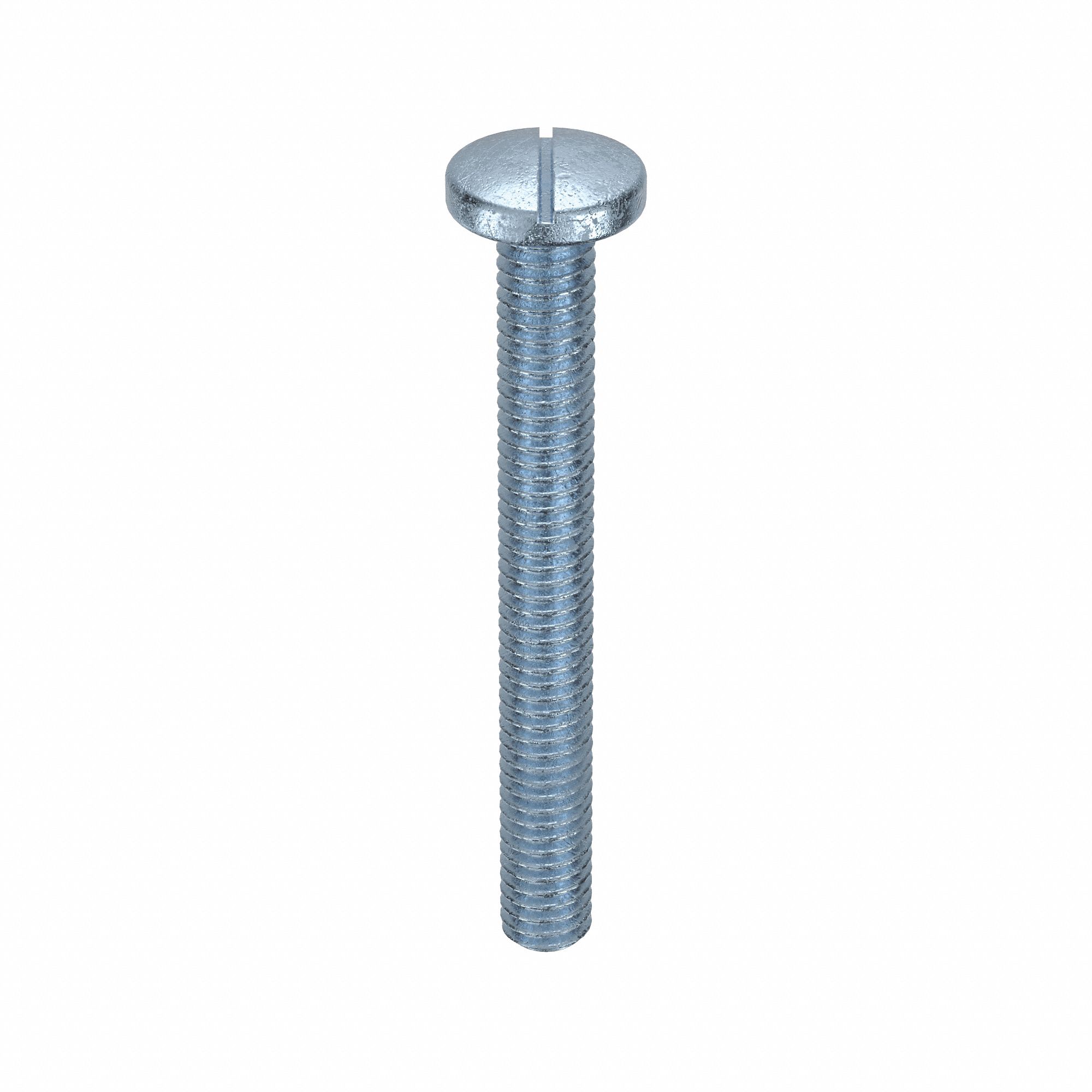 Machine Screws: M4x0.70 Thread Size, 35 mm Lg, Steel, Zinc-Plated, Pan, Slotted, 100 PK