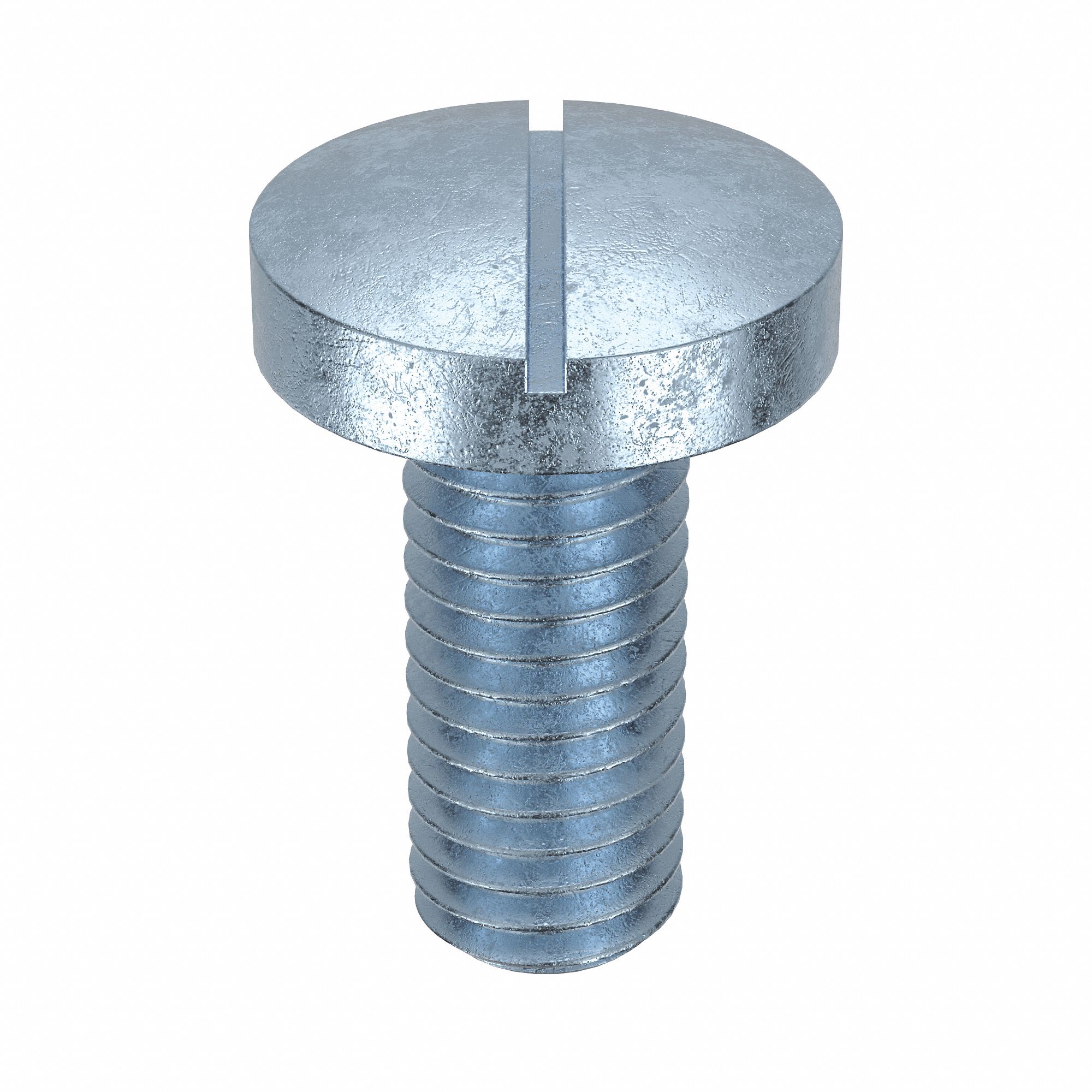 Machine Screw: M5x0.80 Thread Size, 12 mm Lg, Class 4.8, Steel, Zinc-Plated, Pan, Slotted, 100 PK