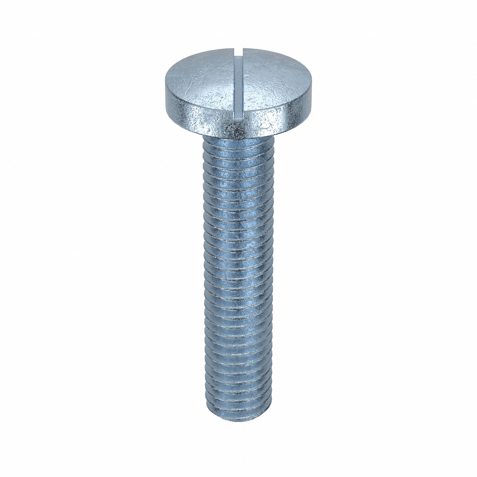 Machine Screw: M5x0.80 Thread Size, 25 mm Lg, Class 4.8, Steel, Zinc-Plated, Pan, Slotted, 100 PK