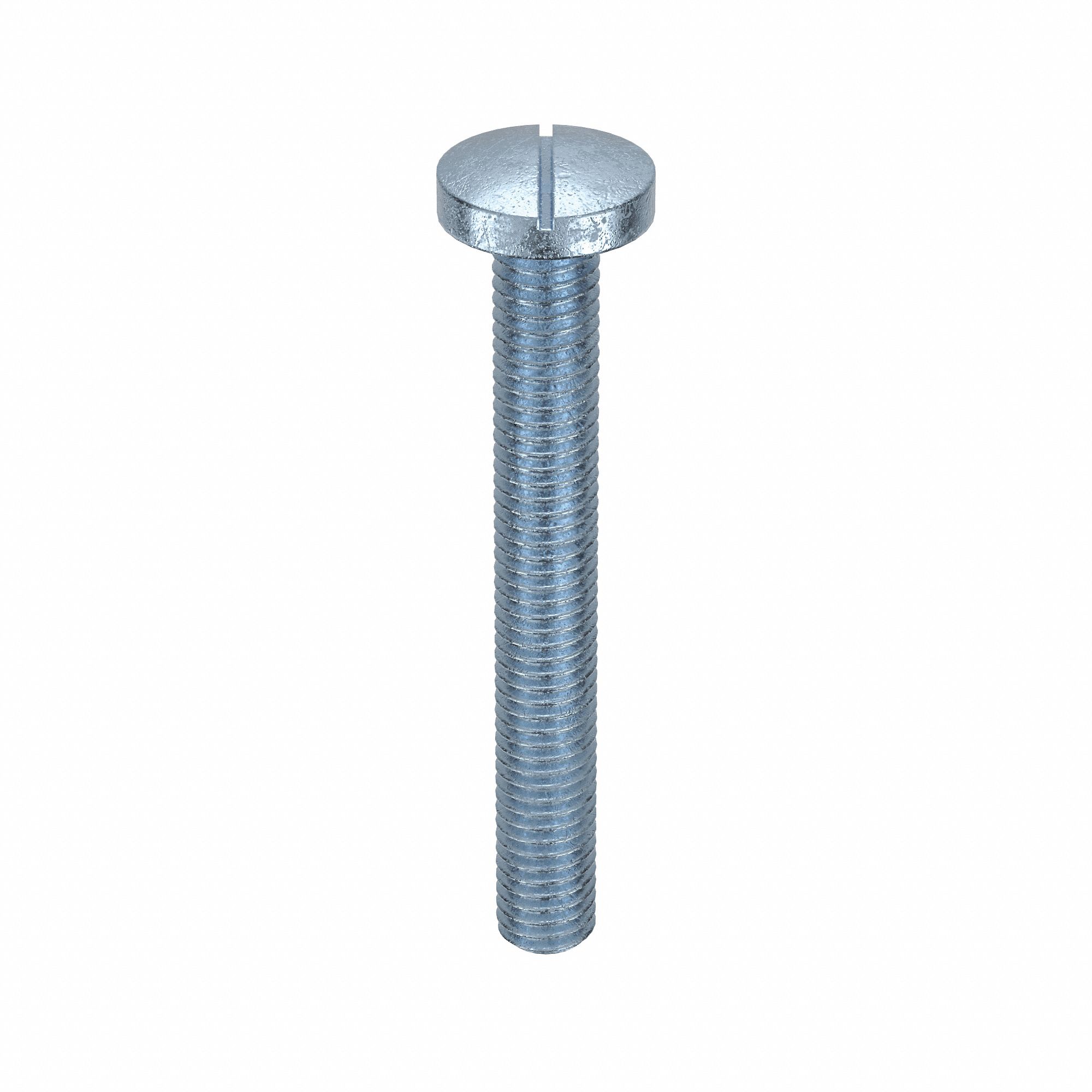 Machine Screw: M5x0.80 Thread Size, 40 mm Lg, Class 4.8, Steel, Zinc-Plated, Pan, Slotted, 100 PK