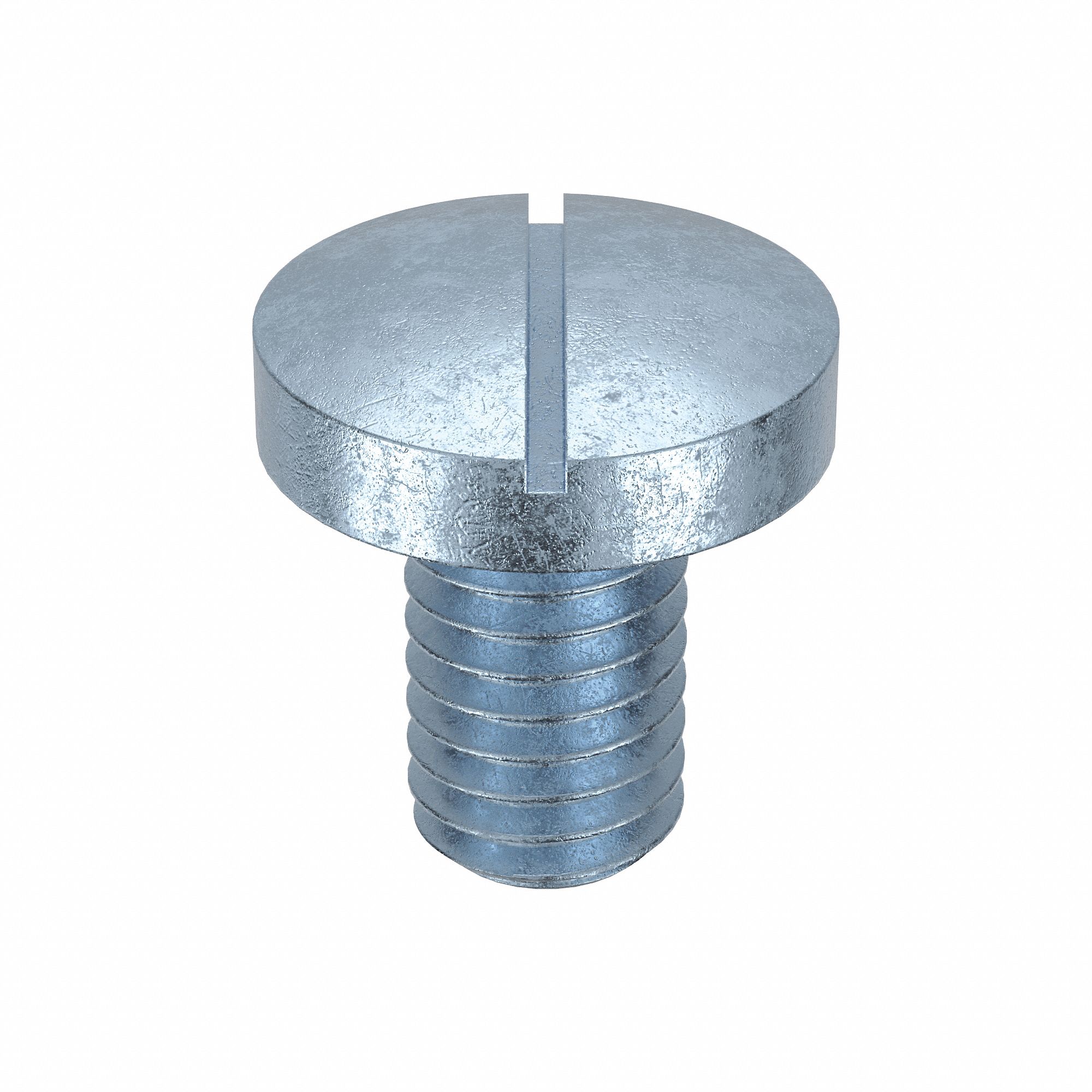 Machine Screw: M6x1.00 Thread Size, 10 mm Lg, Class 4.8, Steel, Zinc-Plated, Pan, Slotted, 100 PK