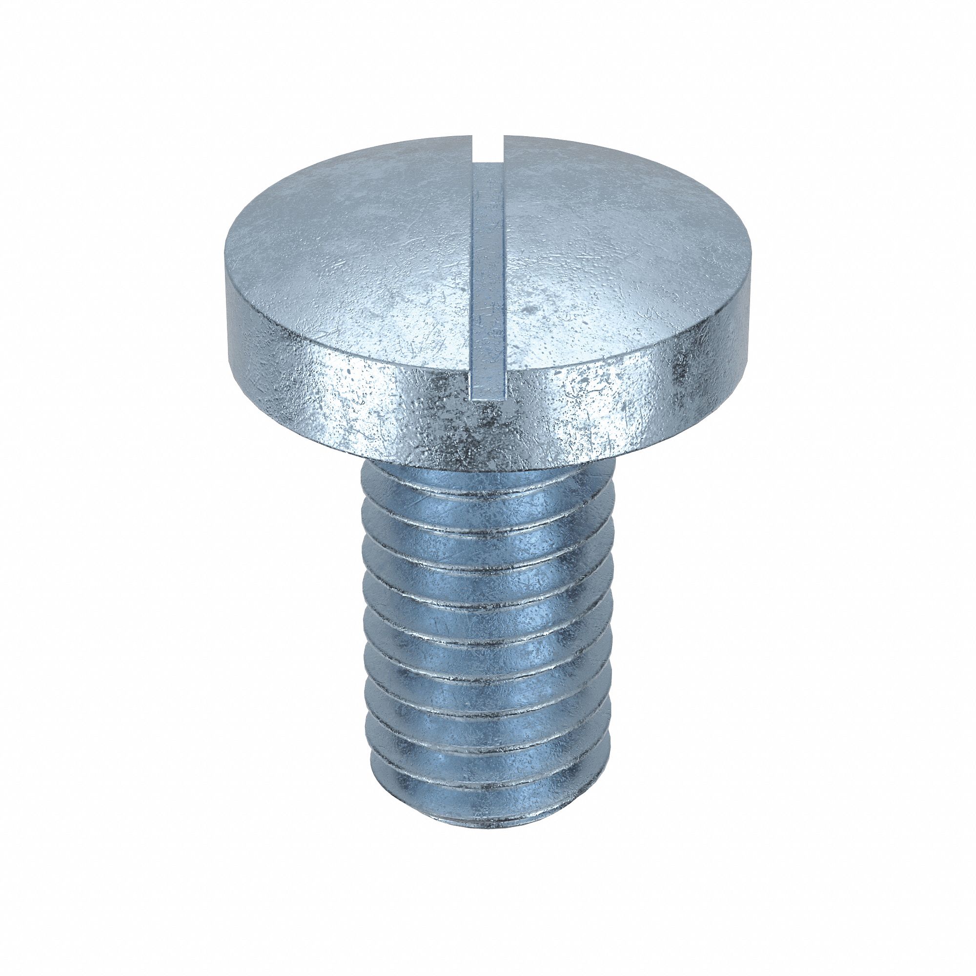 Machine Screw: M6x1.00 Thread Size, 12 mm Lg, Class 4.8, Steel, Zinc-Plated, Pan, Slotted, 100 PK