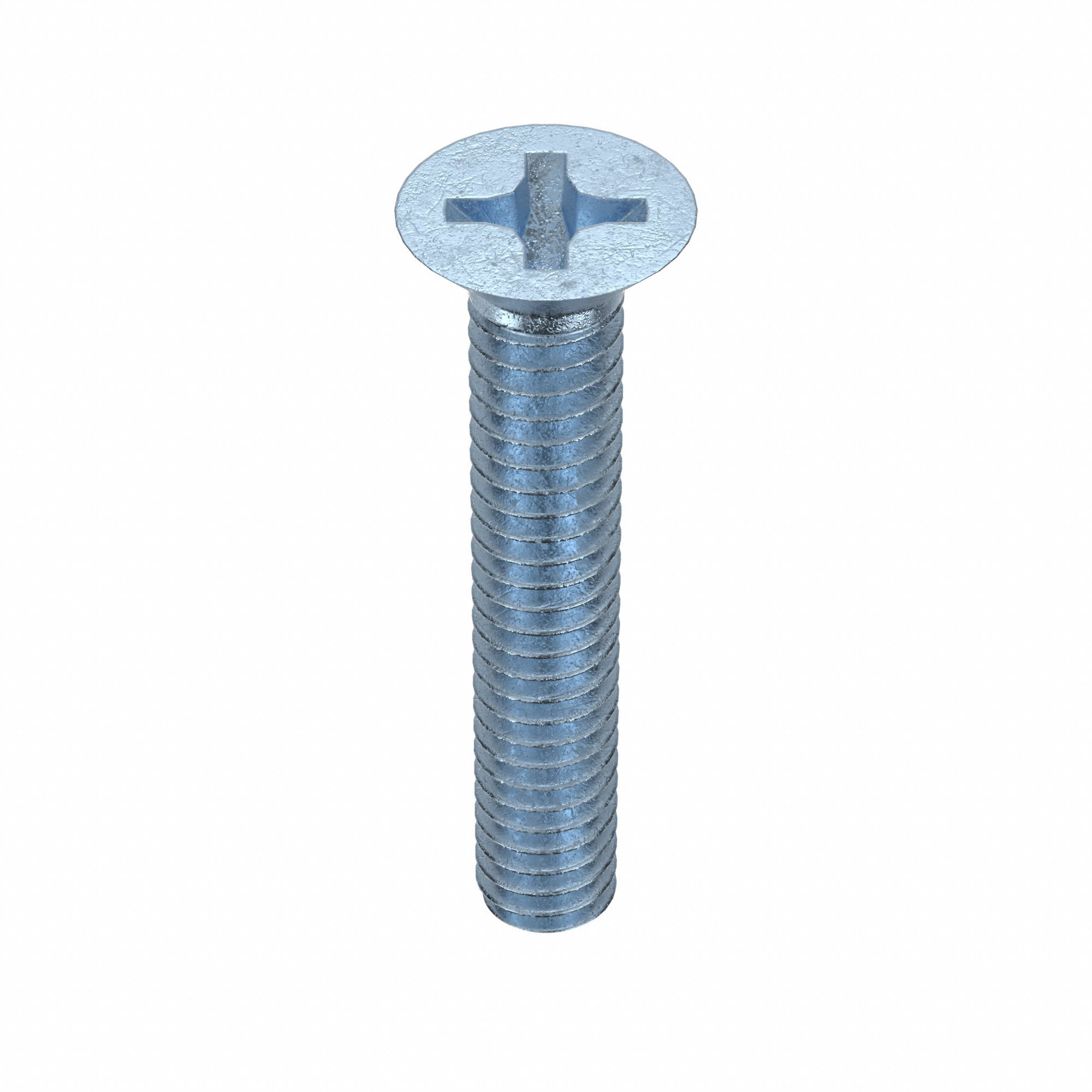 MACHINE SCREW, M2 THREAD SIZE, 12MM L, STEEL, ZINC PLATED, FLAT, PHILLIPS, METRIC, 100 PK