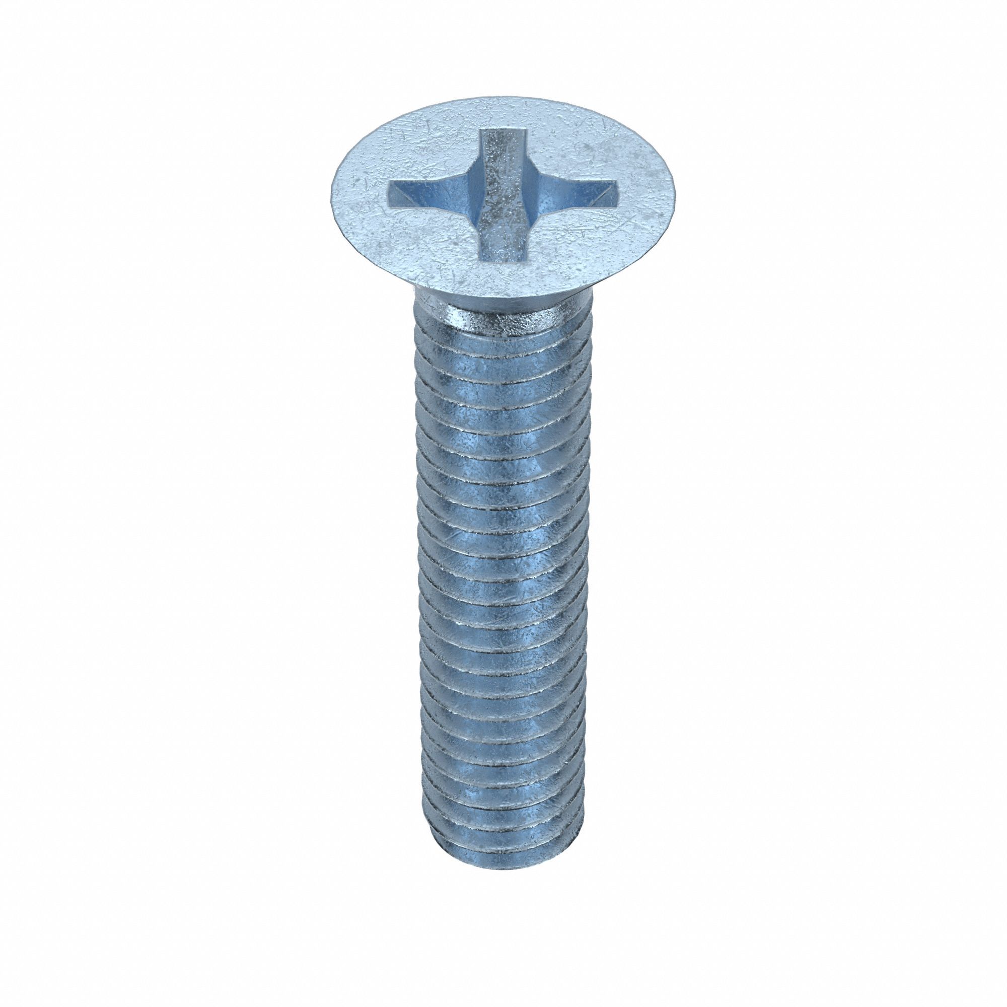 Machine Screws: M2.5x0.45 Thread Size, 12 mm Lg, Steel, Zinc-Plated, Flat, Phillips, 100 PK