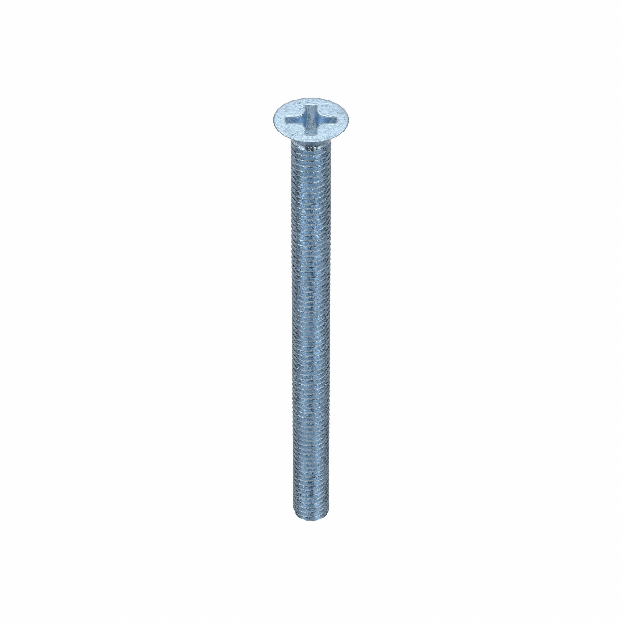 VIS MÉCANIQUE,M3,40MM LO,ACIER,GALVANISÉ,PLATE,CRUCIFORME,MÉTRIQUE,100PQ