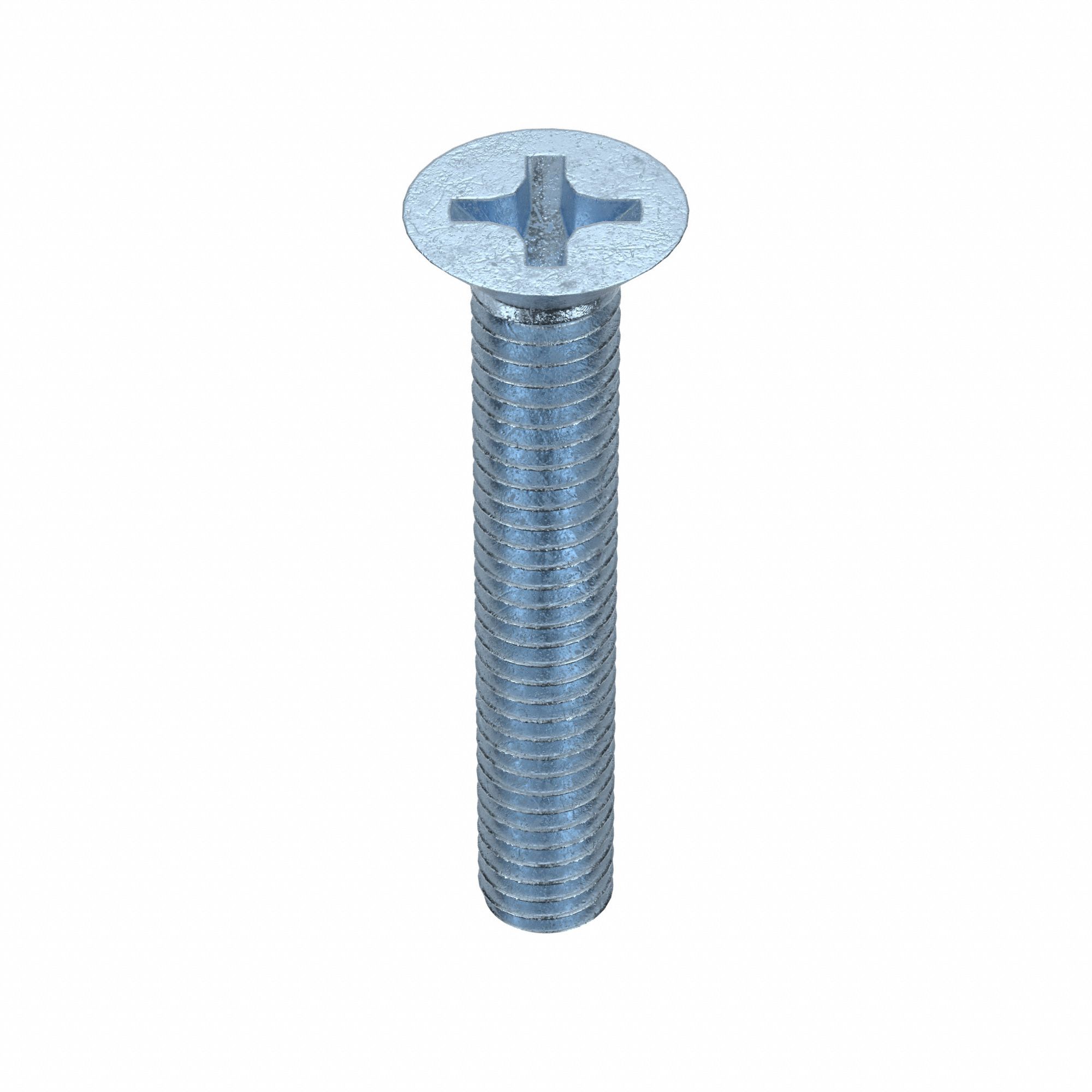 Machine Screw: M4x0.70 Thread Size, 25 mm Lg, Class 4.8, Steel, Zinc-Plated, Flat, Phillips, 100 PK