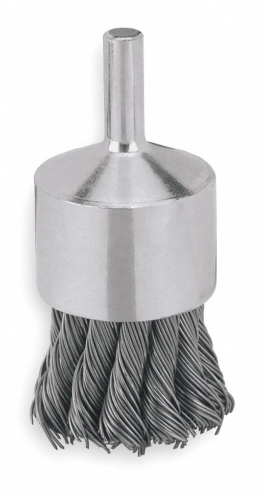 Crimped Wire End Brush, Carbon, 1"