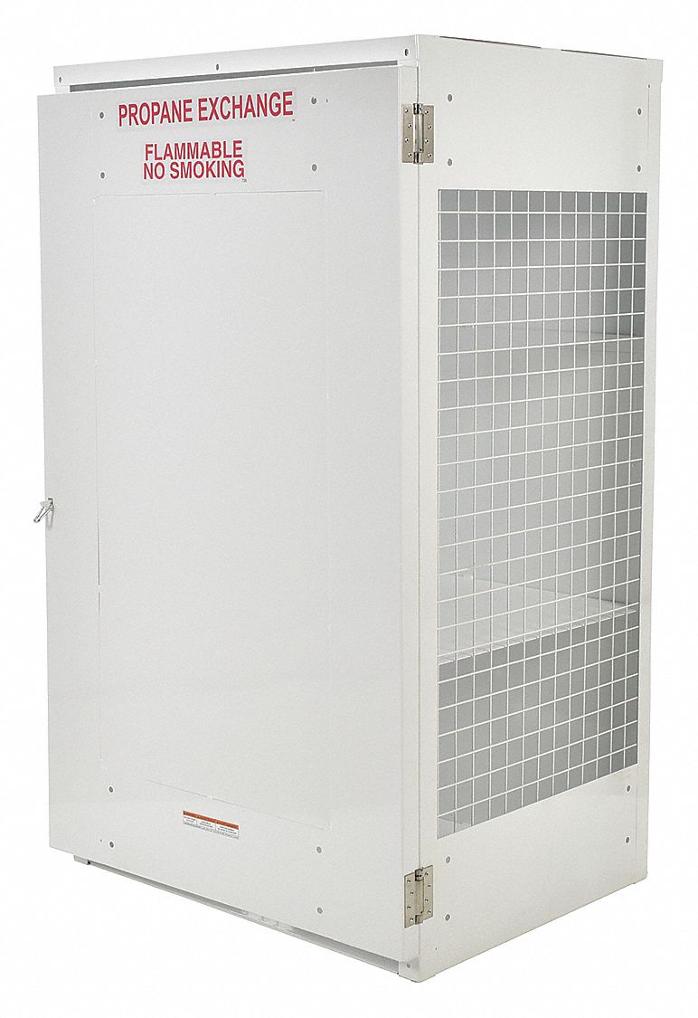 Cylinder Storage Cabinet,  White,  Steel