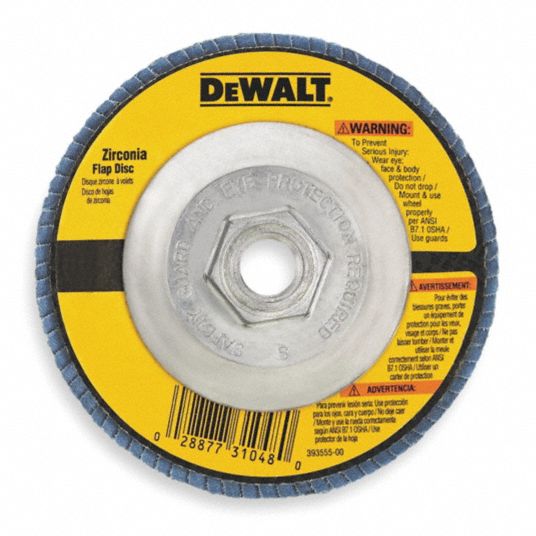 DEWALT, 5/8"11 Mounting Hole Size, Zirconia Alumina, Arbor Mount Flap