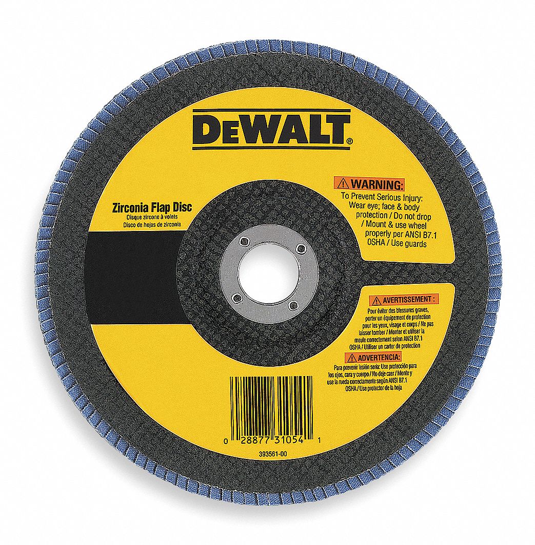 DEWALT, Zirconia Alumina, Arbor Mount Flap Disc 6HD61DW8321 Grainger