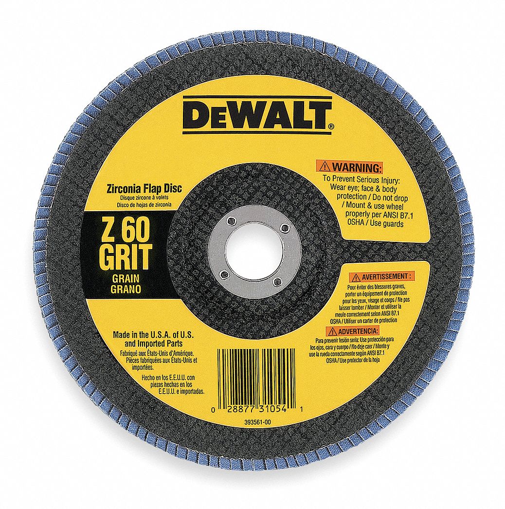 DEWALT, Zirconia Alumina, Arbor Mount Flap Disc 6HD62DW8323 Grainger