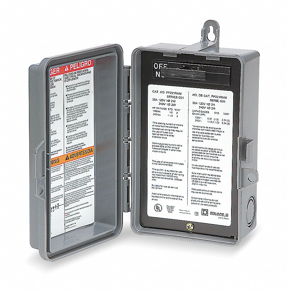 Nonfusible Air Conditioning Disconnect, Nonmetallic Grainger