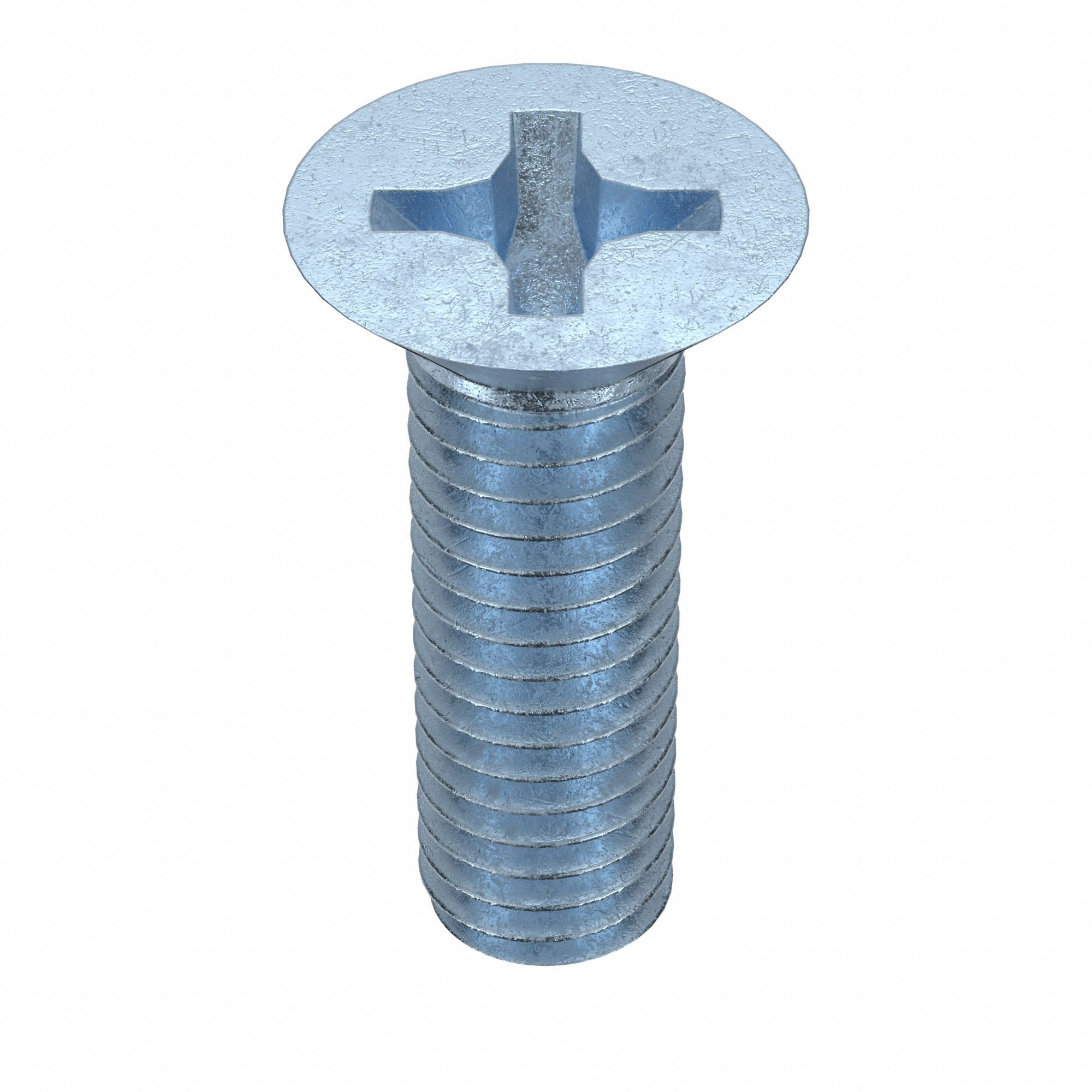 Machine Screw: M6x1.00 Thread Size, 20 mm Lg, Class 4.8, Steel, Zinc-Plated, Flat, Phillips, 100 PK