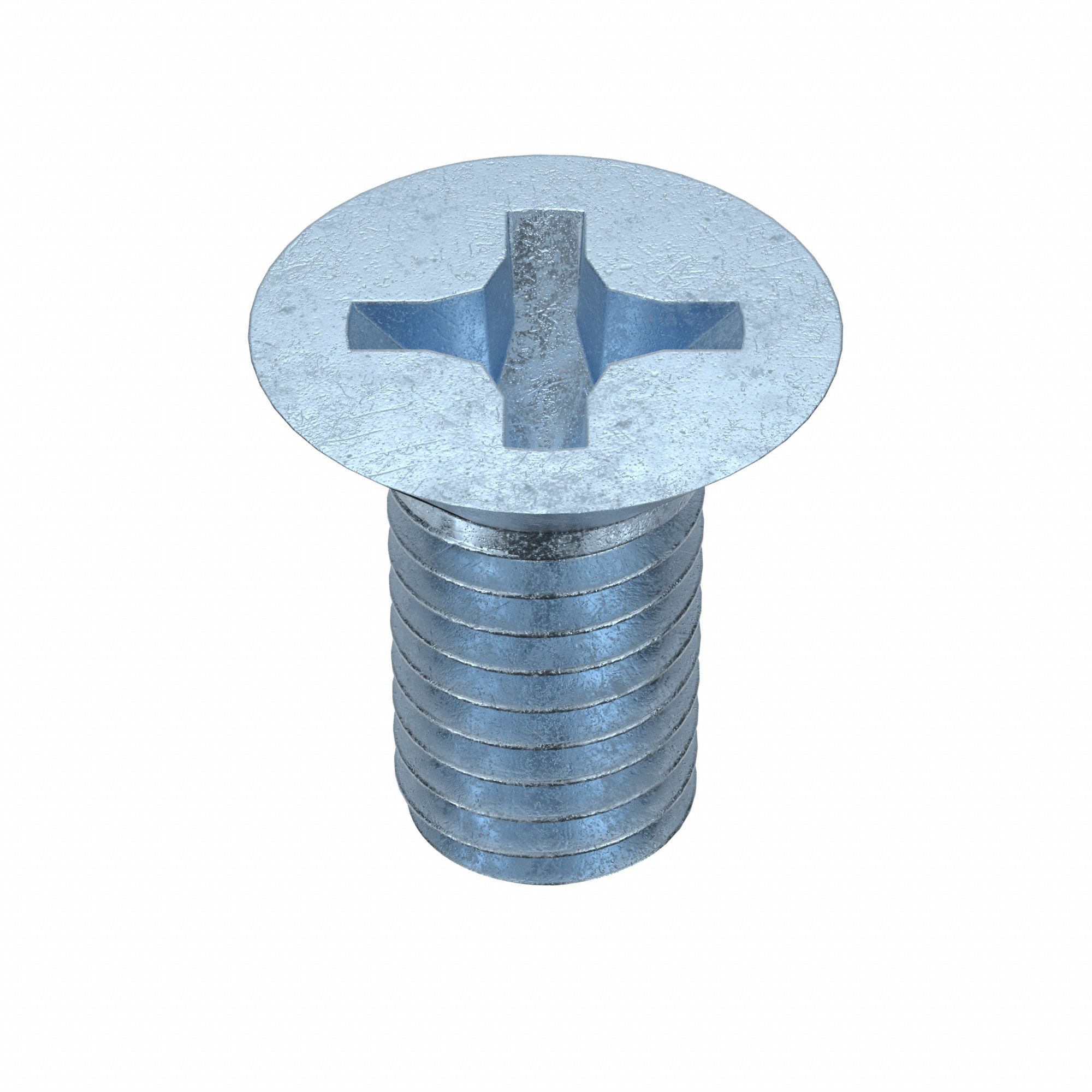 Machine Screw: M8x1.25 Thread Size, 16 mm Lg, Class 4.8, Steel, Zinc-Plated, Flat, Phillips, 50 PK