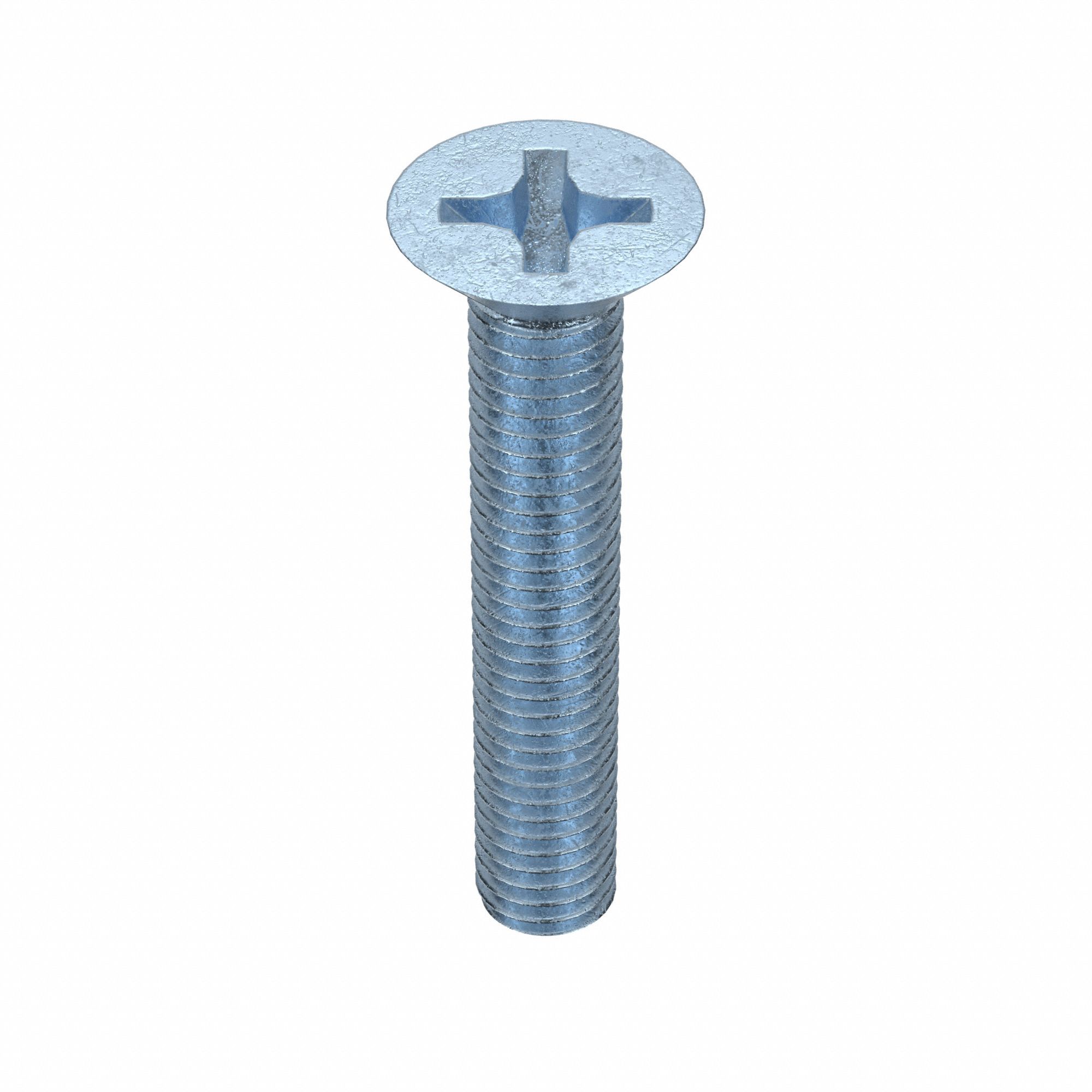 Machine Screws: M5x0.80 Thread Size, 30 mm Lg, Steel, Zinc-Plated, Flat, JIS Phillips, 25 PK