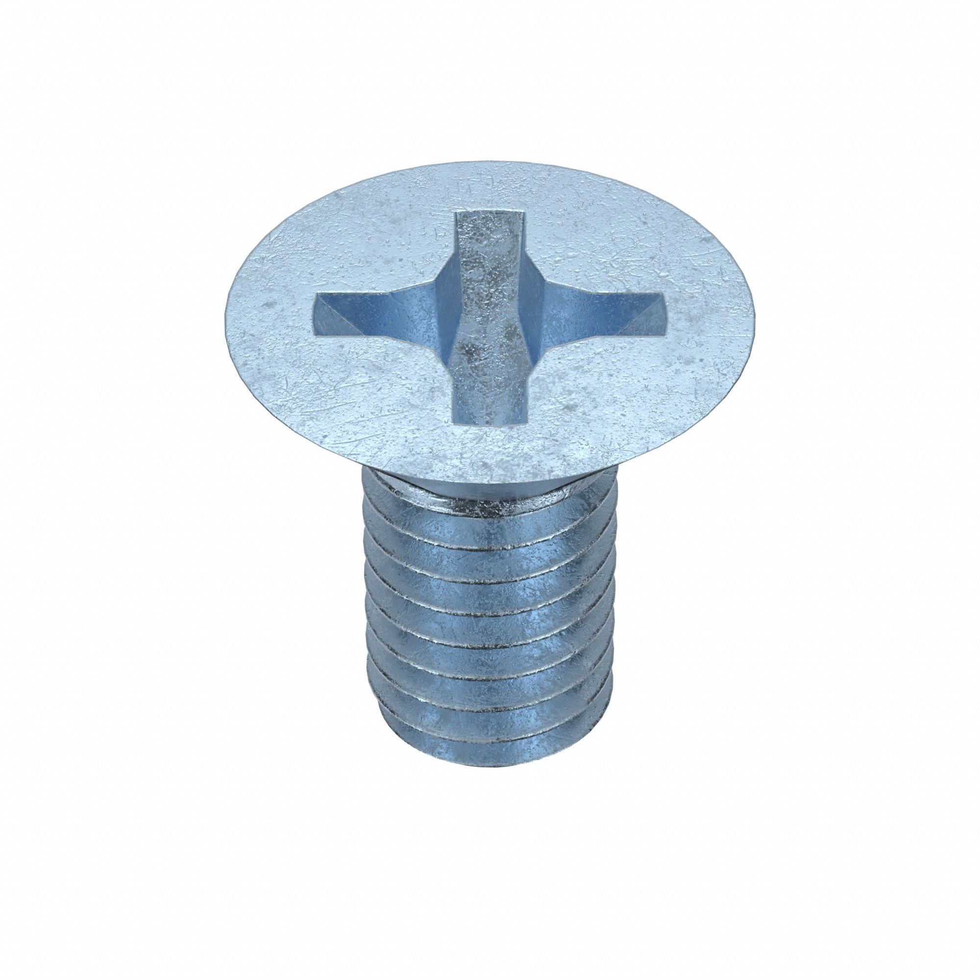 Machine Screws: M6x1.00 Thread Size, 12 mm Lg, Steel, Zinc-Plated, Flat, JIS Phillips, 25 PK