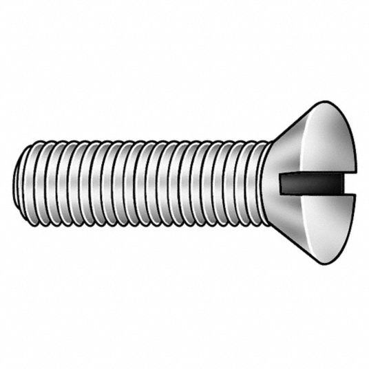 GRAINGER APPROVED #10-24 Machine Screw, Flat, Slotted, Brass, Plain, 1/ ...