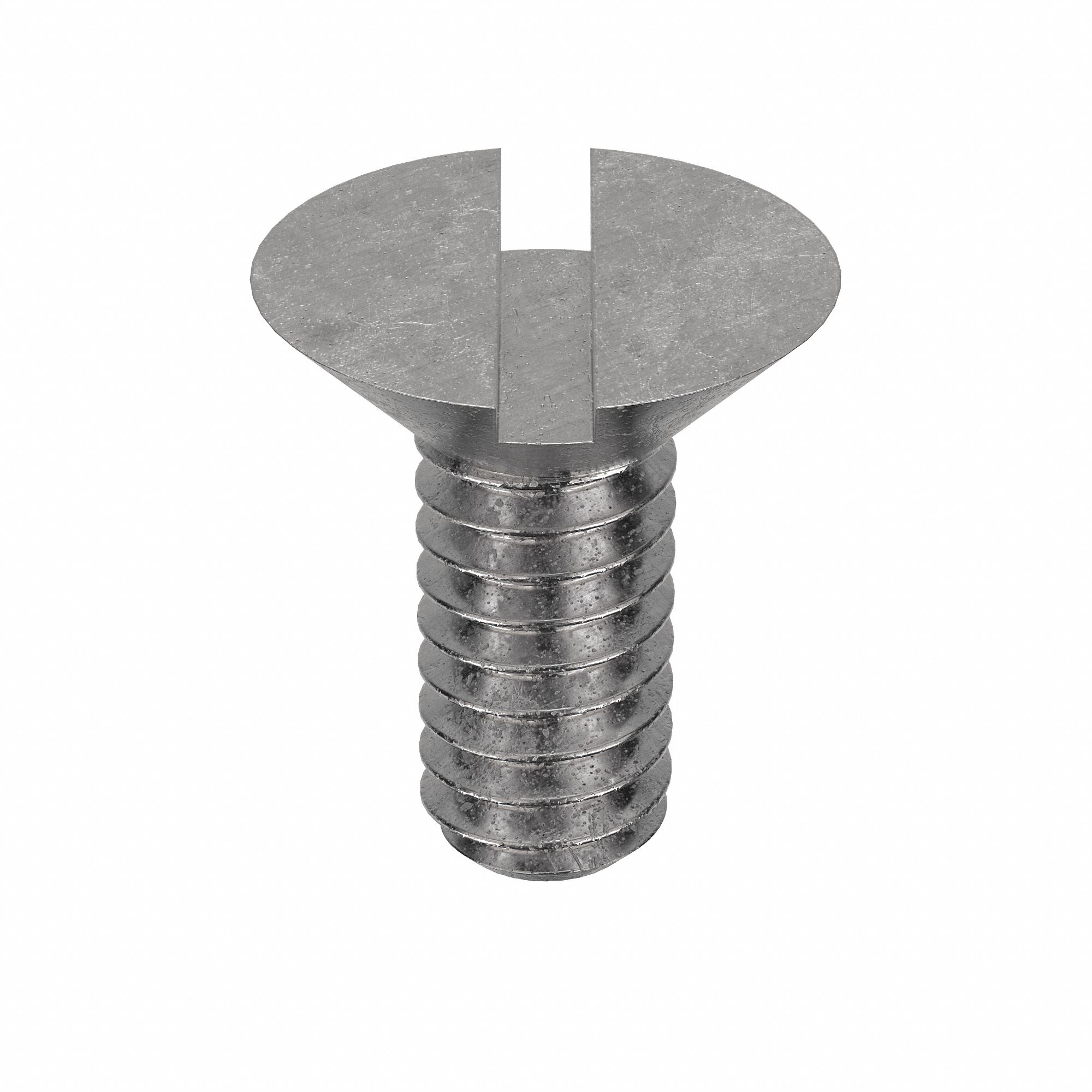 Machine Screw: M2x0.40 Thread Size, 5 mm Lg, 18-8, Stainless Steel, Plain, Flat, Slotted, 100 PK
