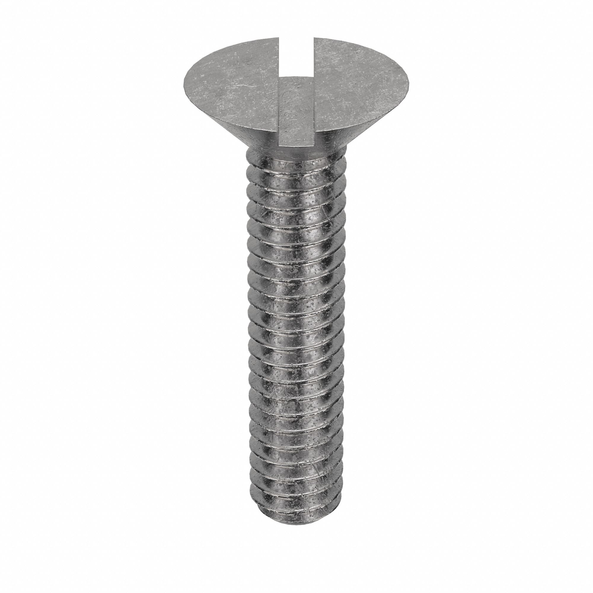 Machine Screw: M2x0.40 Thread Size, 10 mm Lg, 18-8, Stainless Steel, Plain, Flat, Slotted, 100 PK