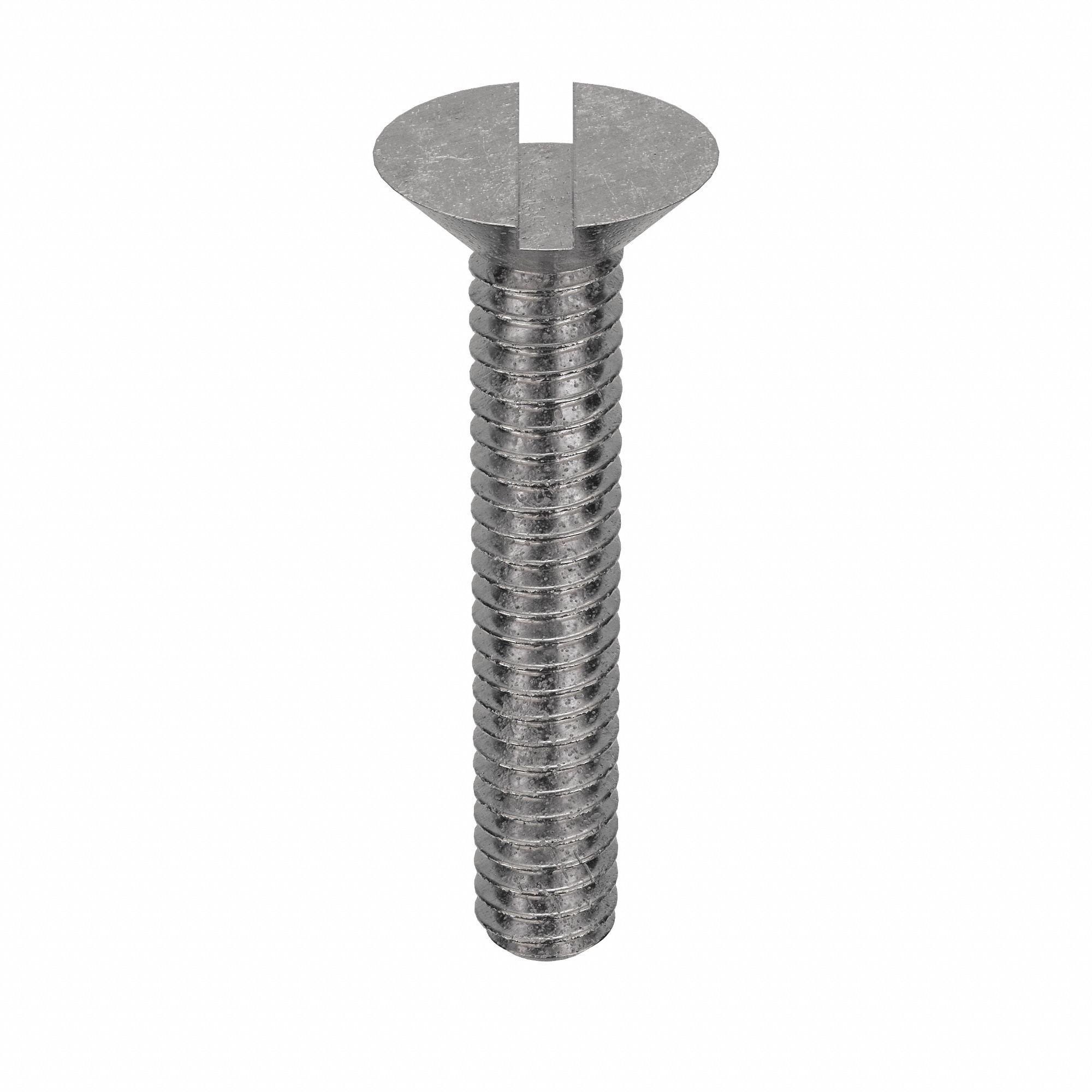 Machine Screw: M2x0.40 Thread Size, 12 mm Lg, 18-8, Stainless Steel, Plain, Flat, Slotted, 100 PK