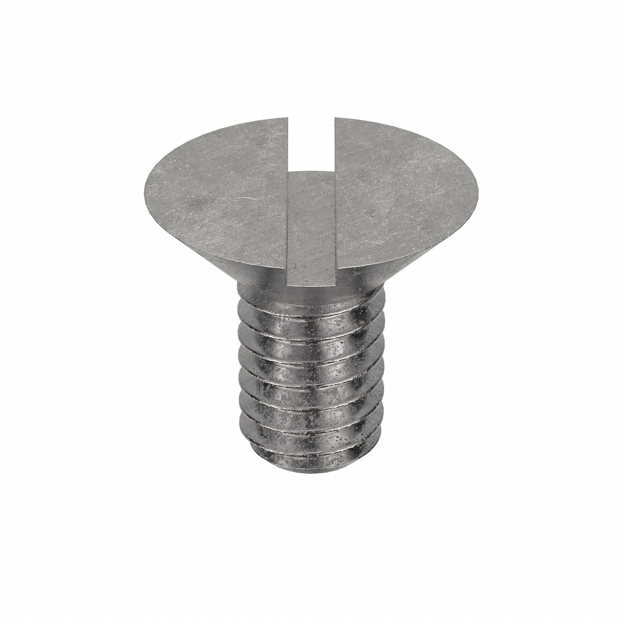 Machine Screw: M2.5x0.45 Thread Size, 5 mm Lg, 18-8, Stainless Steel, Plain, Flat, Slotted, 100 PK
