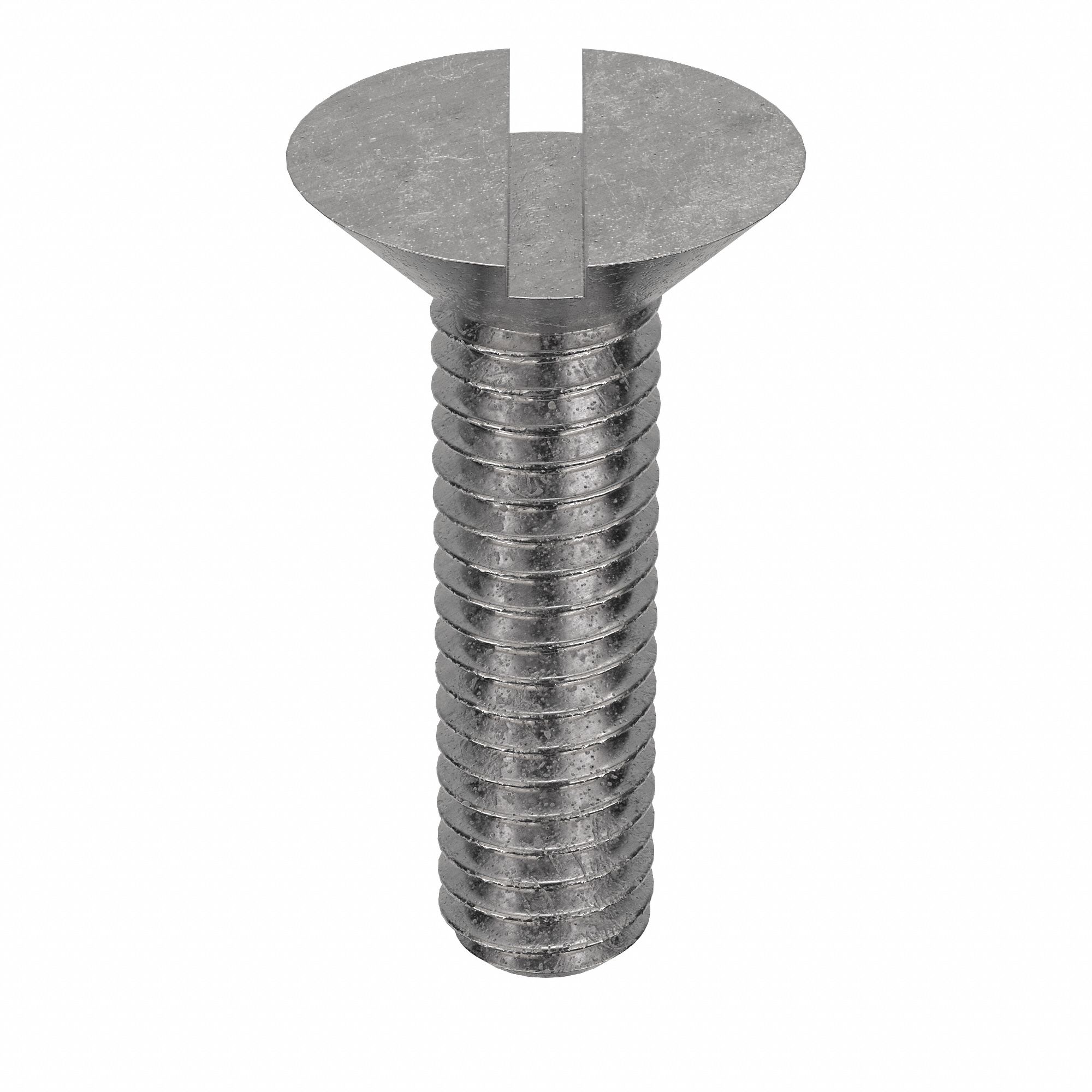 Machine Screw: M2.5x0.45 Thread Size, 10 mm Lg, 18-8, Stainless Steel, Plain, Flat, Slotted, 100 PK