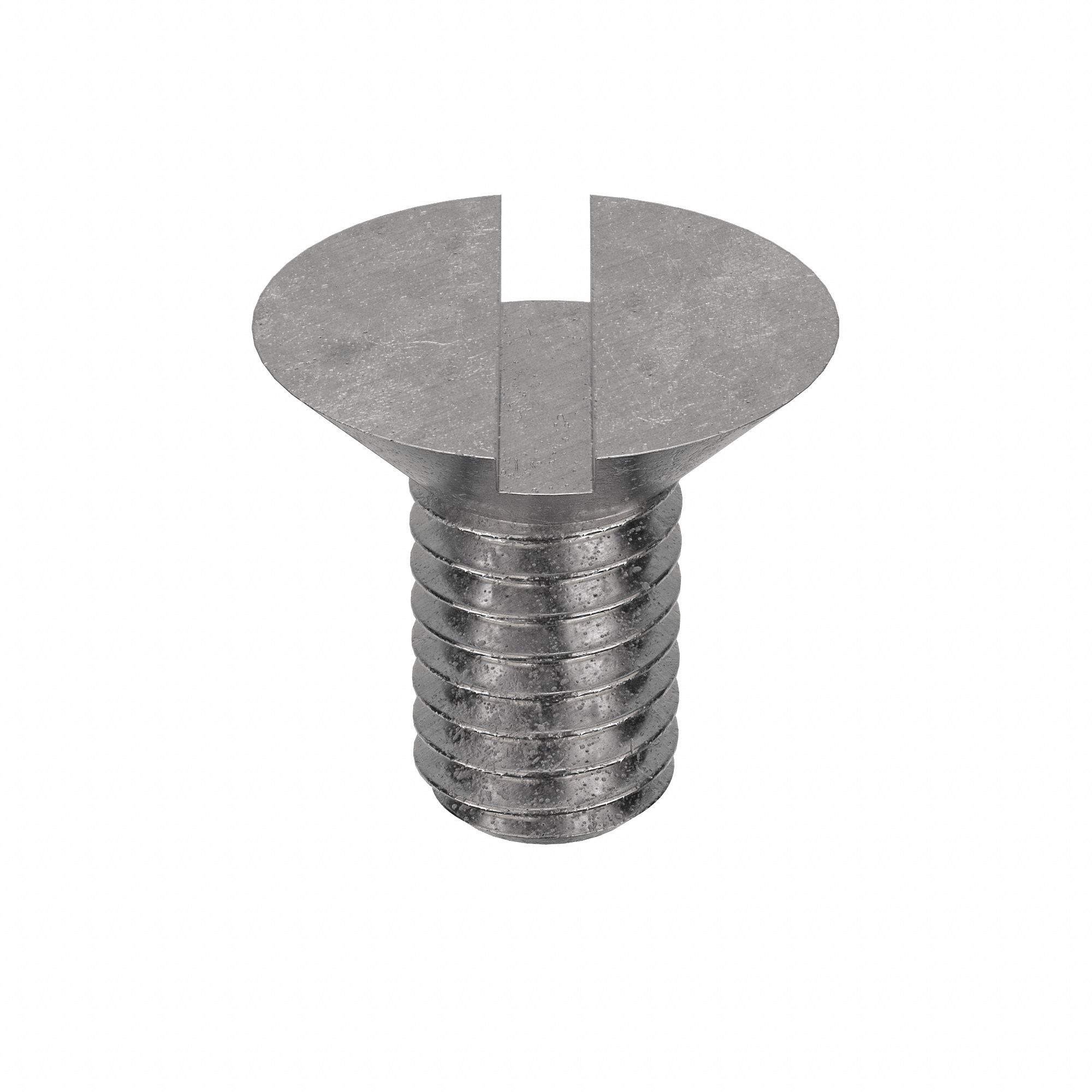 Machine Screw: M3x0.50 Thread Size, 6 mm Lg, 18-8, Stainless Steel, Plain, Flat, Slotted, 100 PK