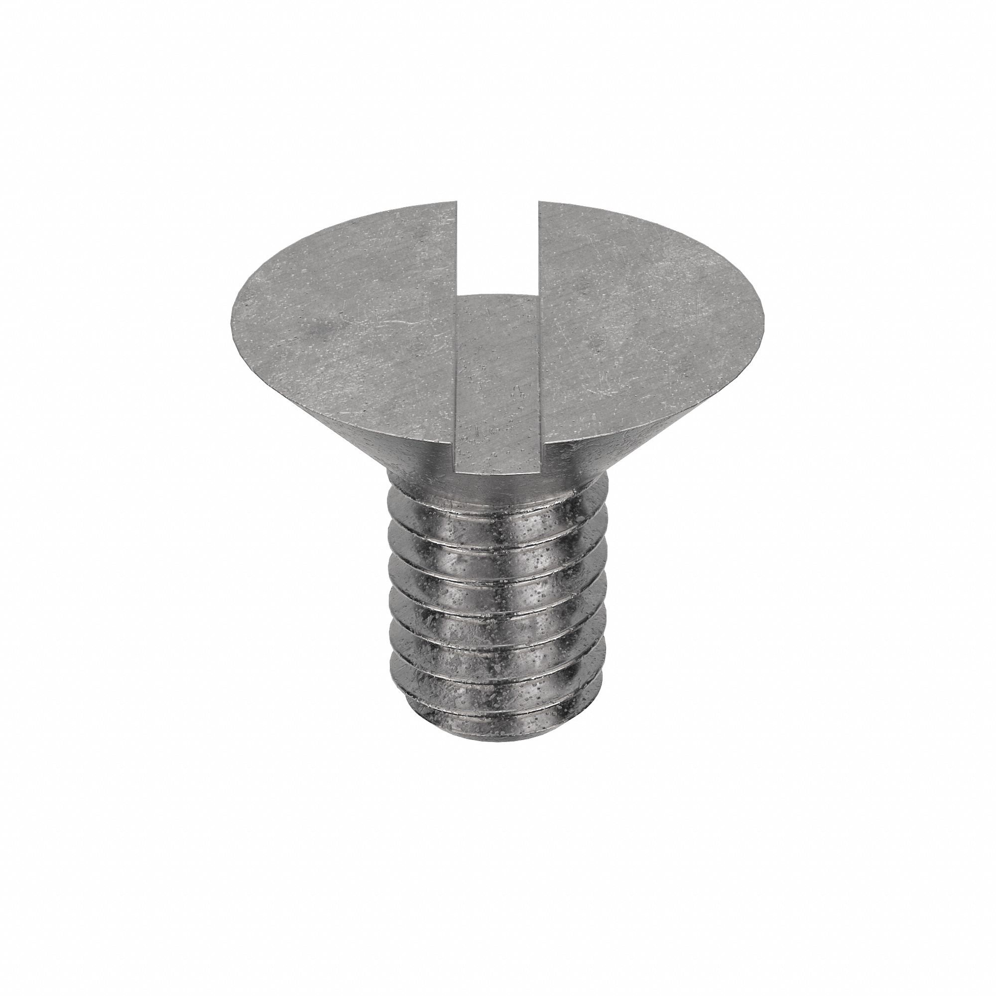 Machine Screw: M4x0.70 Thread Size, 8 mm Lg, 18-8, Stainless Steel, Plain, Flat, Slotted, 100 PK