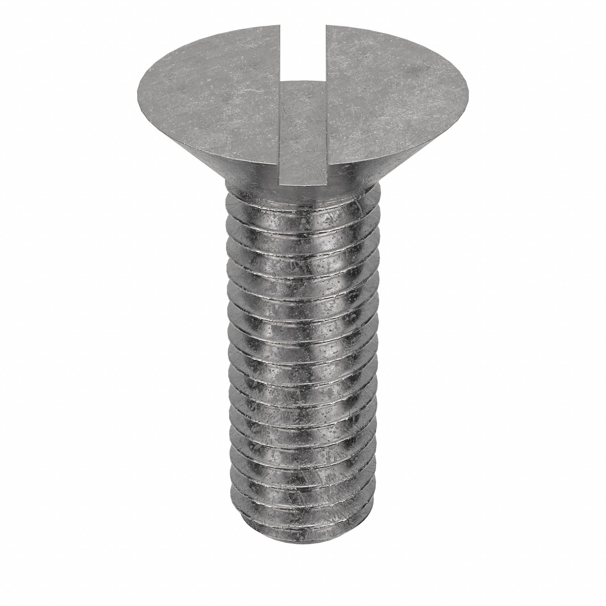 Machine Screw: M5x0.80 Thread Size, 16 mm Lg, 18-8, Stainless Steel, Plain, Flat, Slotted, 100 PK