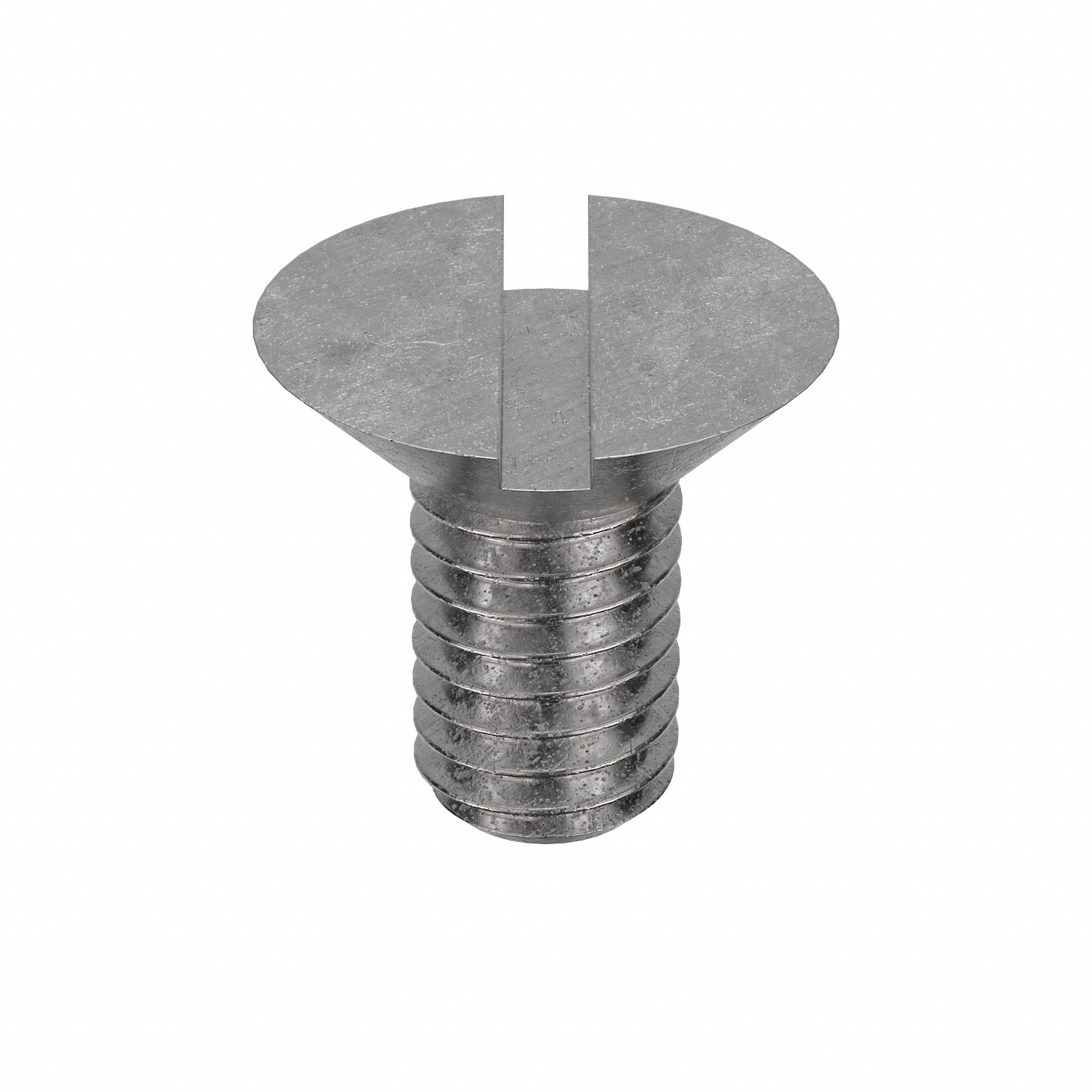 Machine Screw: M6x1.00 Thread Size, 12 mm Lg, 18-8, Stainless Steel, Plain, Flat, Slotted, 100 PK