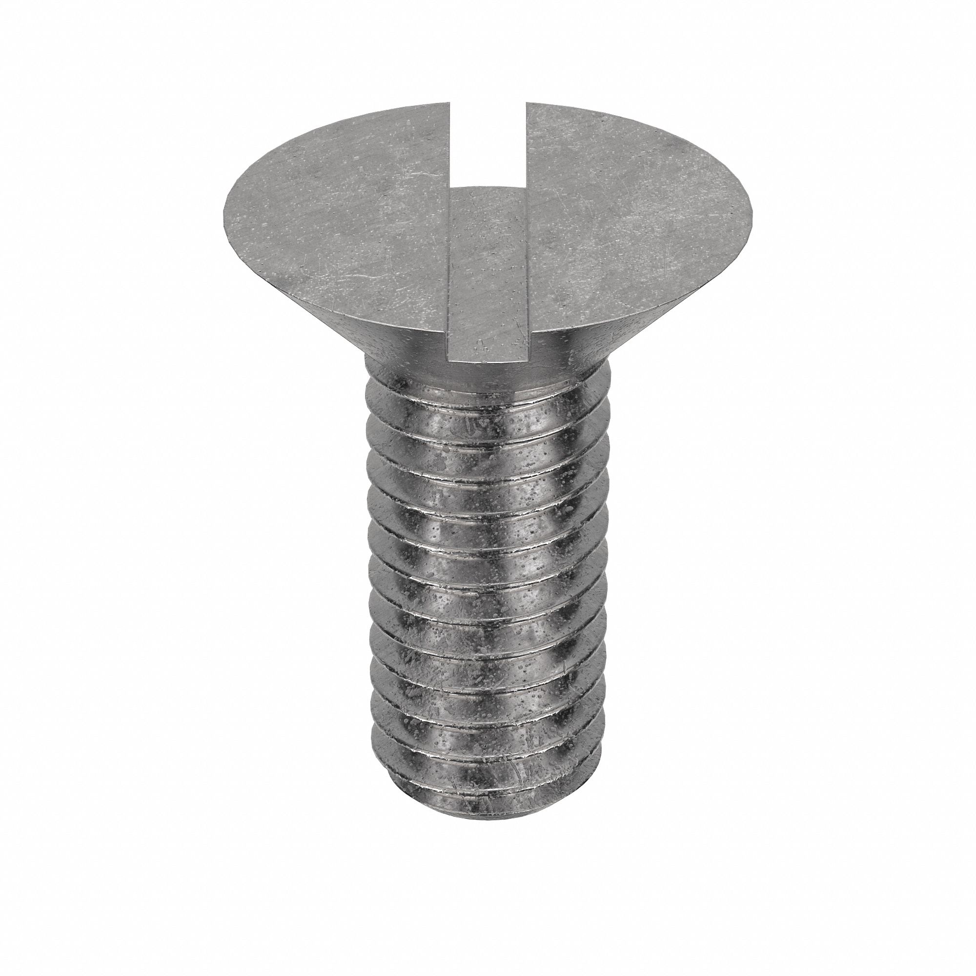Machine Screw: M6x1.00 Thread Size, 16 mm Lg, 18-8, Stainless Steel, Plain, Flat, Slotted, 100 PK
