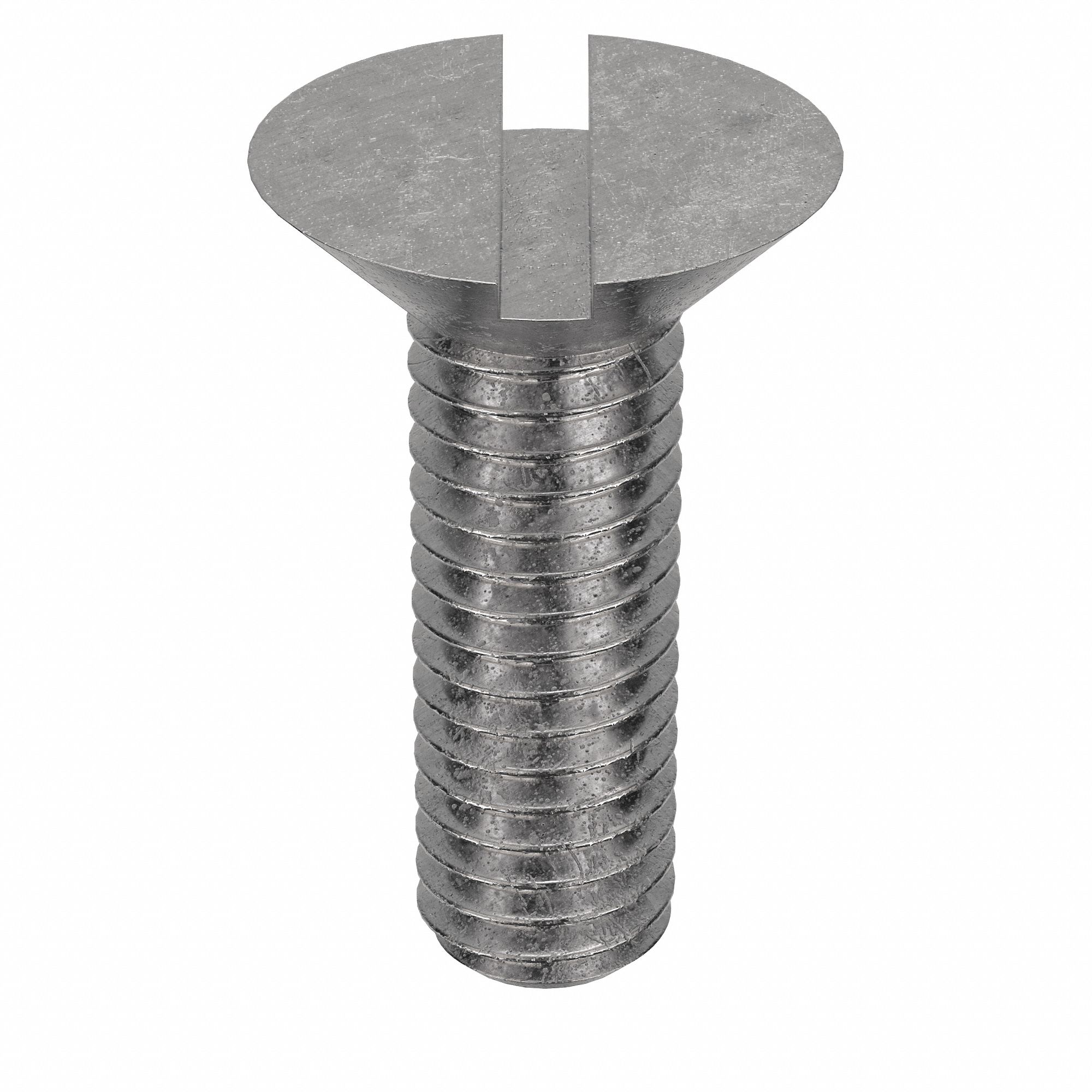 Machine Screw: M6x1.00 Thread Size, 20 mm Lg, 18-8, Stainless Steel, Plain, Flat, Slotted, 100 PK