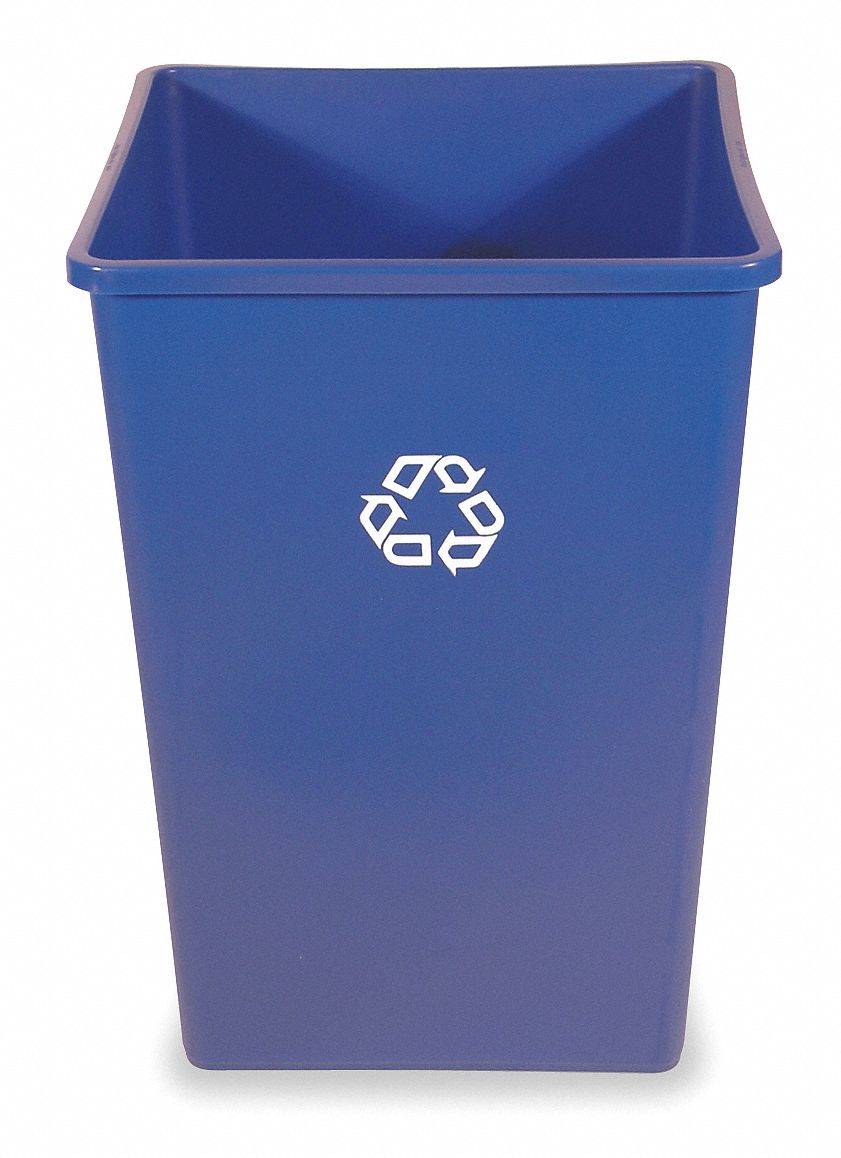 RECYCLING CONTAINER,BLUE,35 GAL.