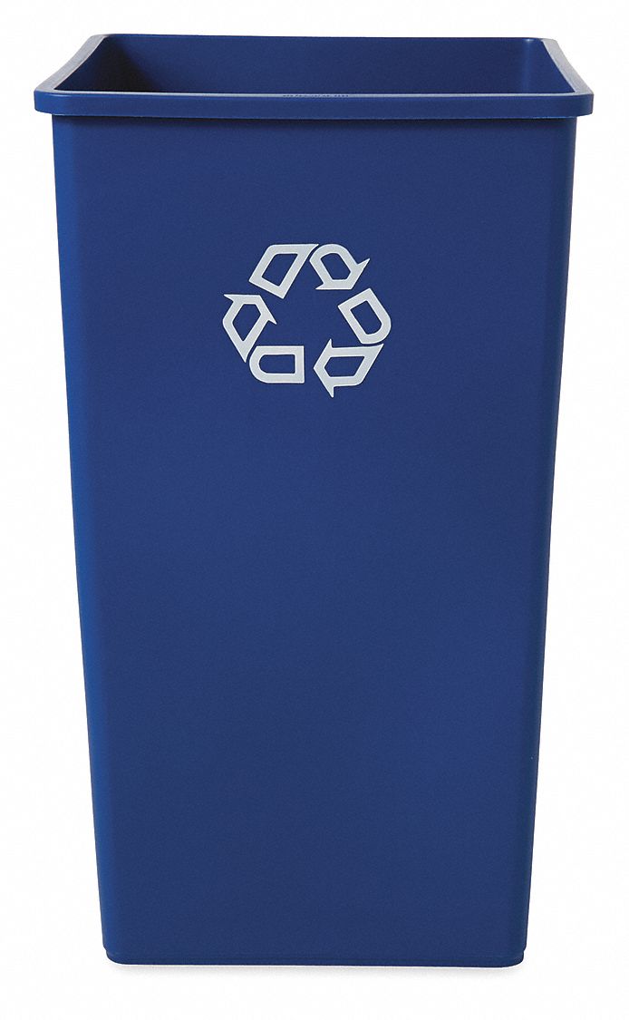 Contenedor de reciclaje de escritorio de 3 galones, de perfil bajo,  perfecto para reciclaje de oficina y hogar, ecológico, sin BPA, en color  azul