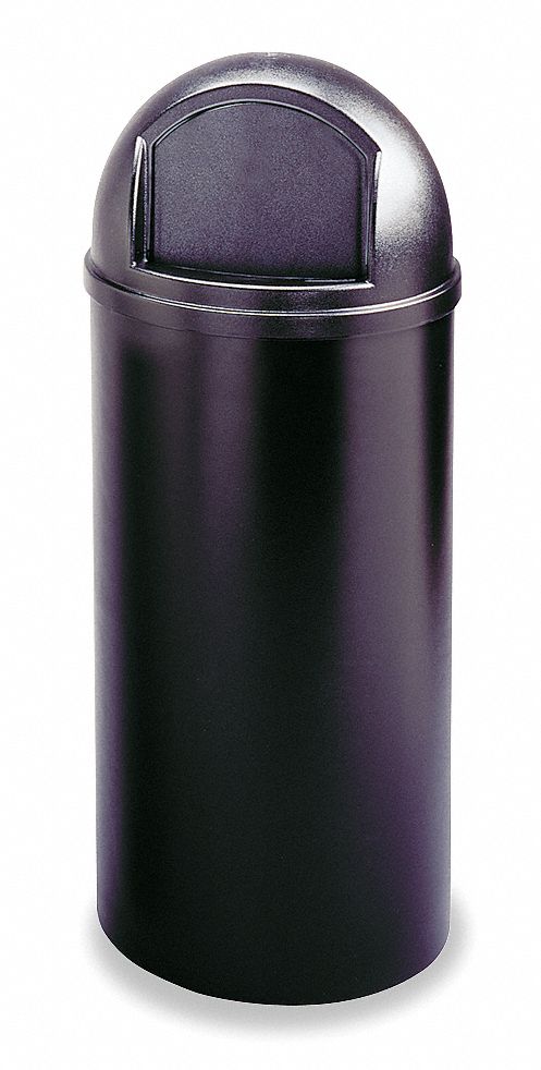 TRASH CAN, MARSHAL, ROUND, BLACK, 15 GALLON CAPACITY