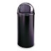 Domed-Top Round Plastic Trash Cans