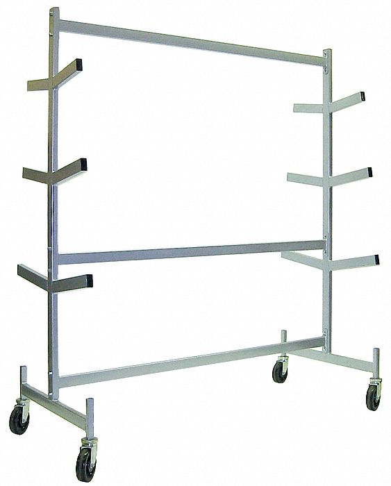 GRAINGER APPROVED Mobile Bar & Pipe Rack, 1,200 lb Load Capacity, 63 in