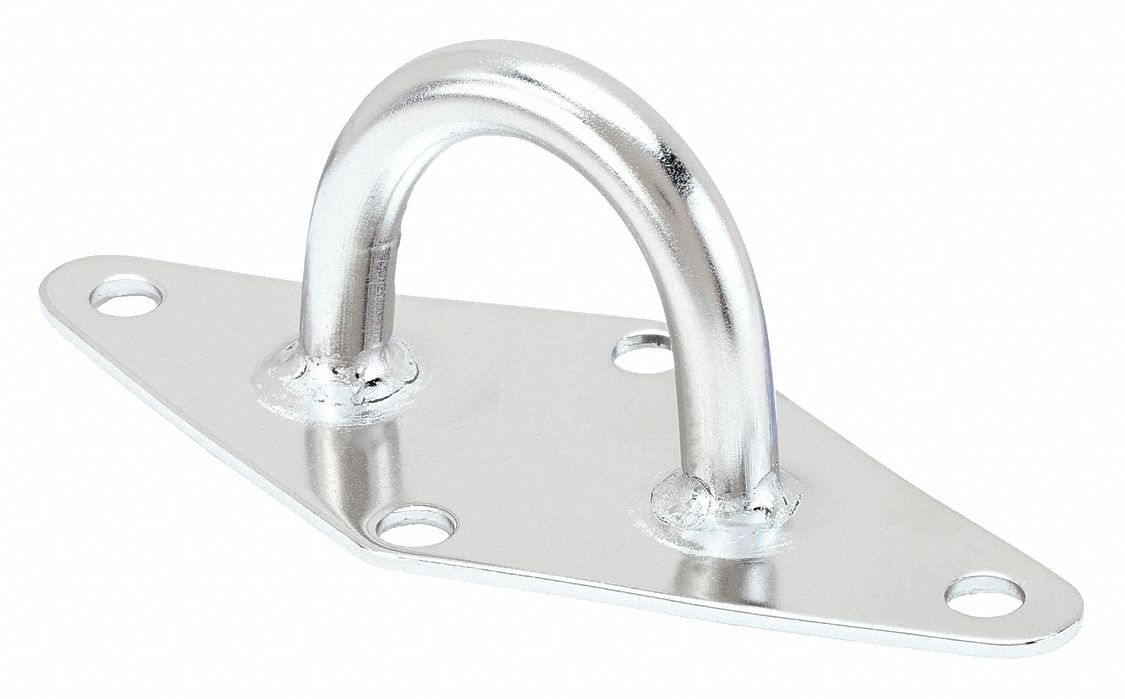 Pad Eye: Pad Eye, 316 Stainless Steel, 880 lb Working Load Limit, 4 Mounting Holes