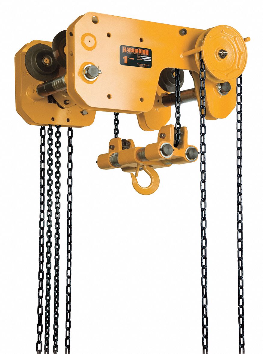 HARRINGTON, Geared Trolley, 16,000 lb Lifting Capacity, Manual Chain