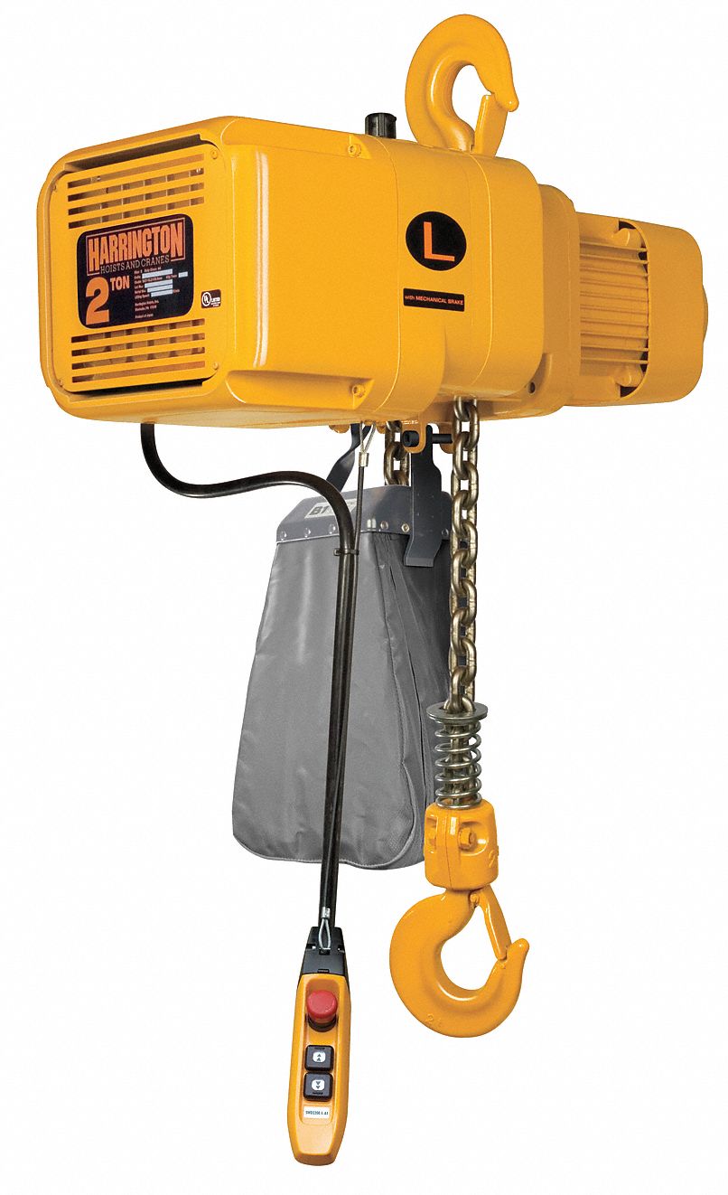 Electric Chain Hoist: H4 - Heavy Duty, 460V AC, Hook Mounted - No Trolley, 2 Speeds
