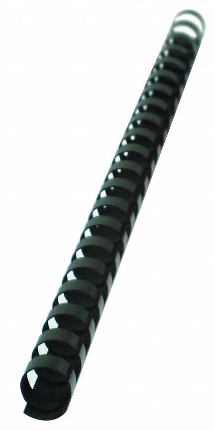 BINDING SPINES,COMB,3/8IN,BLACK,PK1