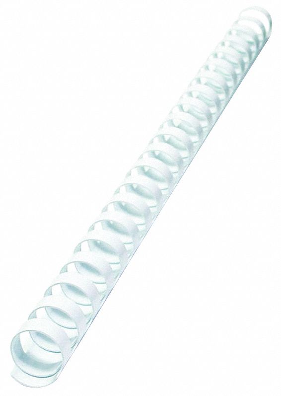 BINDING SPINES,COMB,3/8IN,WHITE,PK100