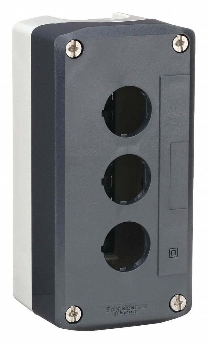 PUSH BUTTON ENCLOSURE, 22 MM, 3 HOLES, NON-METALLIC, NEMA 13/4X