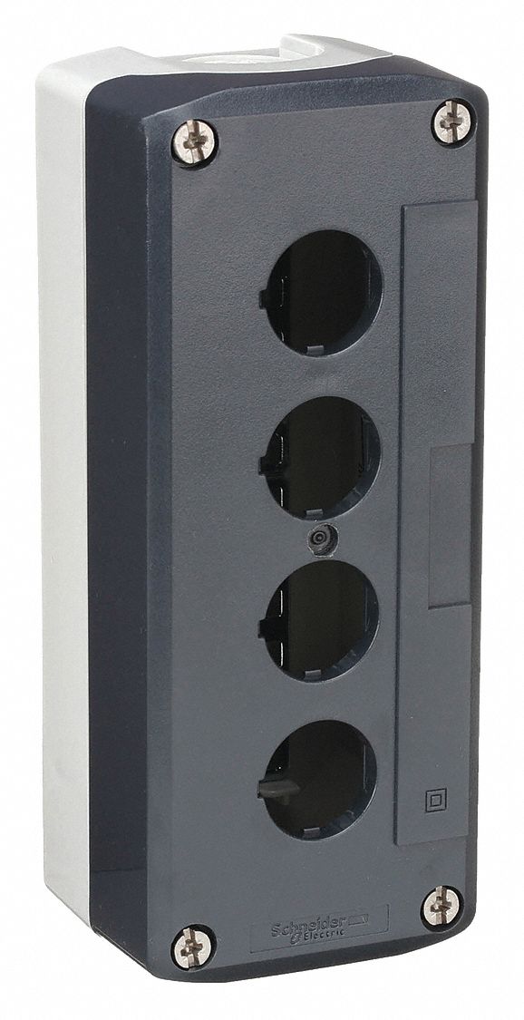 PUSH BUTTON ENCLOSURE, 22 MM, 4 HOLES, NON-METALLIC, NEMA 13/4X