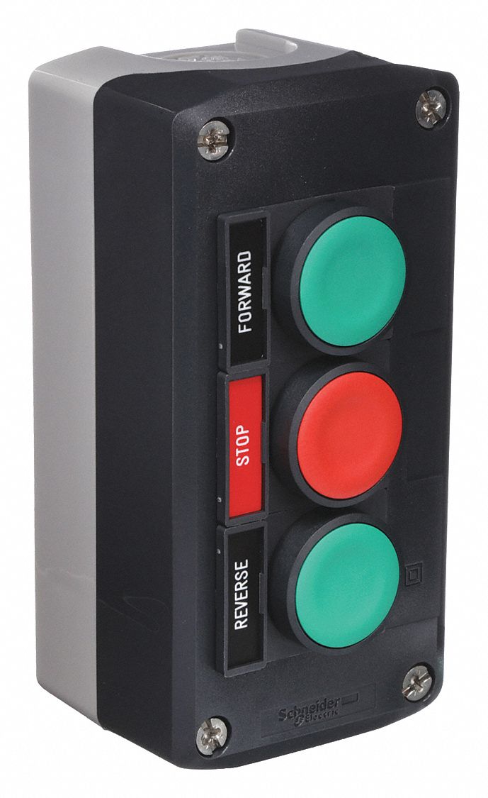 SCHNEIDER ELECTRIC Push Button Control Station: Momentary / Momentary /  Momentary, 2NO/1NC, 13/4X