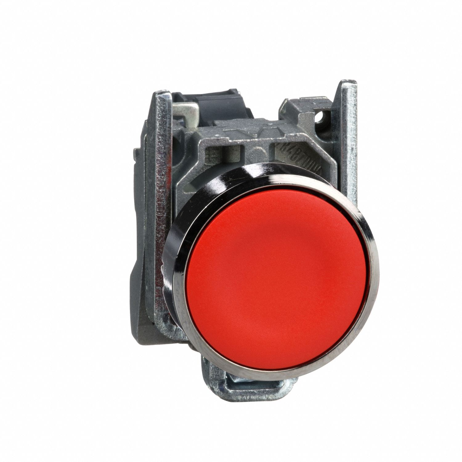 BOUTON-POUSSOIR NON LUMINEUX, M&Eacute;TAL, 22 MM, ROUGE
