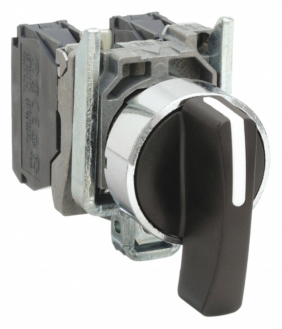 COMMUTATEUR DE S&Eacute;LECTION NON LUMINEUX, TAILLE DE MONTAGE SUR PANNEAU 22 MM, NOIR