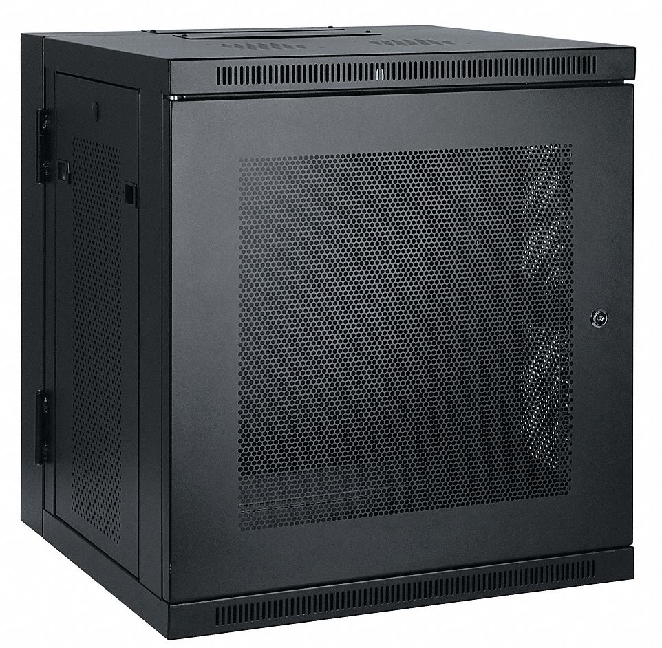 RACK ENCLOSURE, RACK ENCLOSURE, BLACK, POWDER COATED, 2KEYS, STEEL, WALL, SRW12US